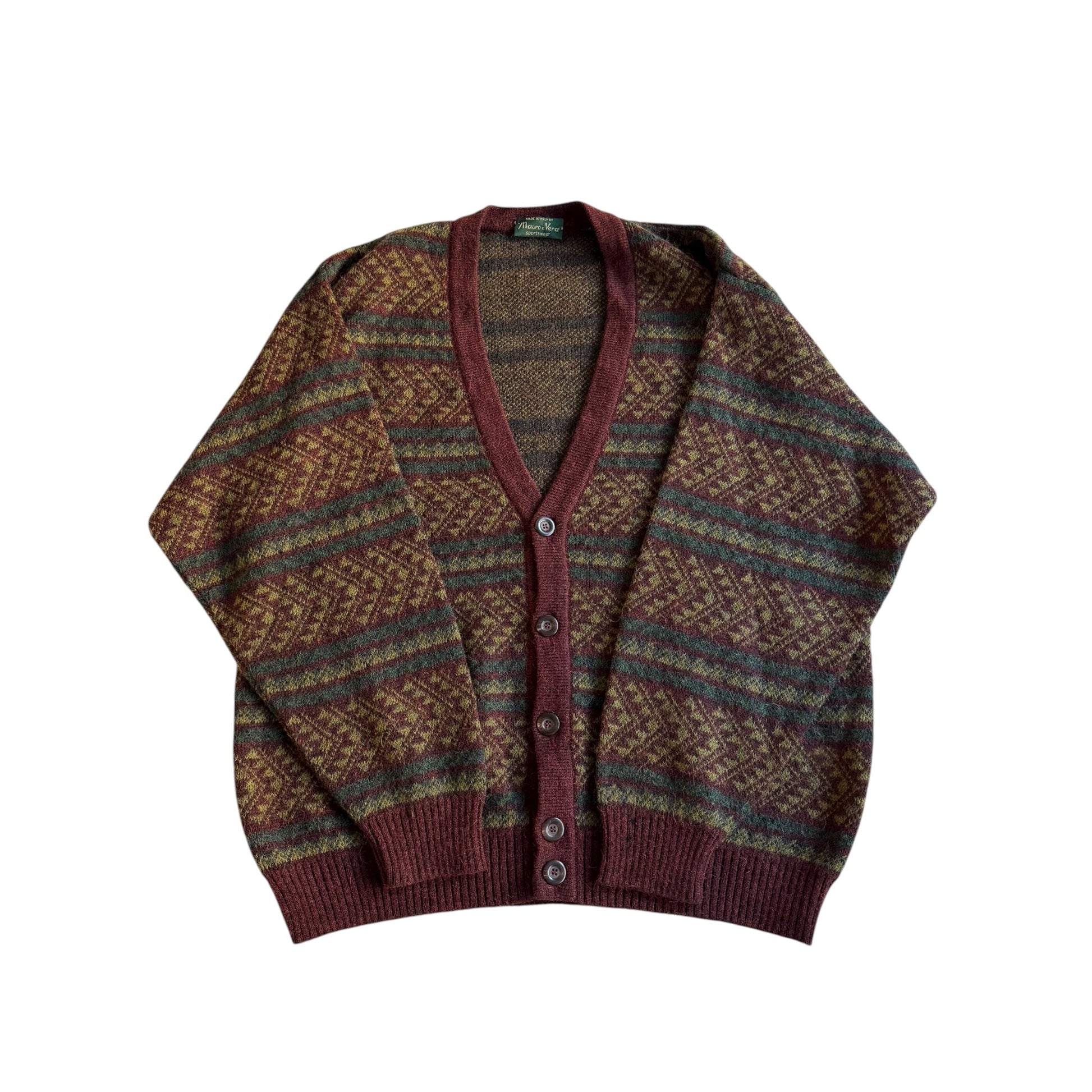 🧶 Cardigan Vintage cu Model Etnic / Tricot Patterned (Mărime 52 - L) - anbracaminte