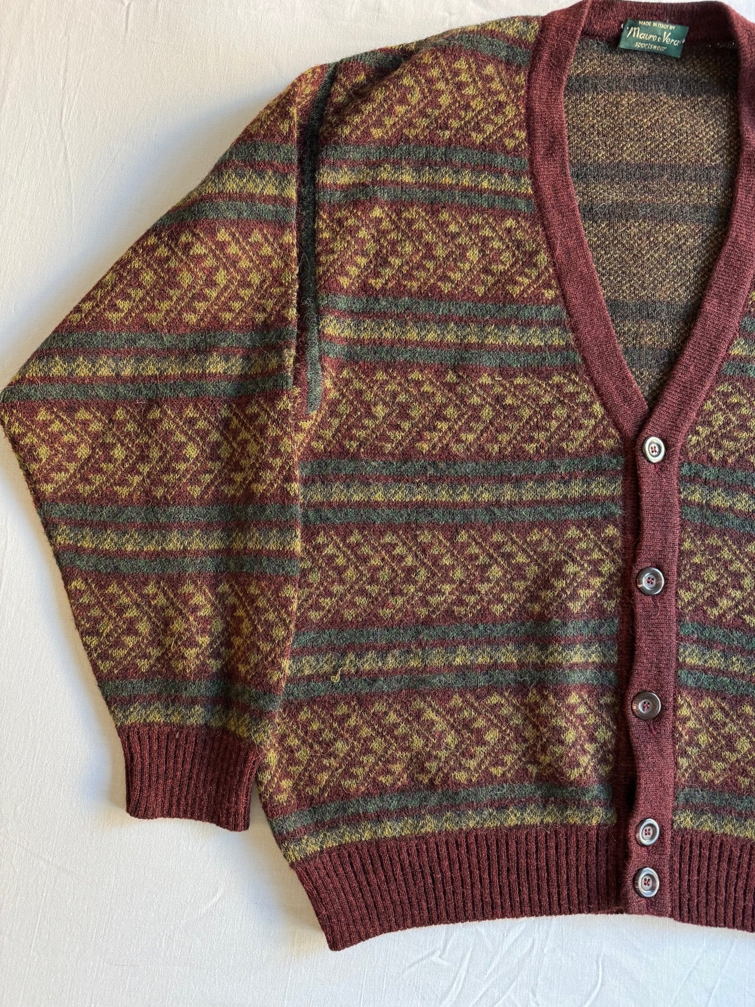 🧶 Cardigan Vintage cu Model Etnic / Tricot Patterned (Mărime 52 - L) - anbracaminte