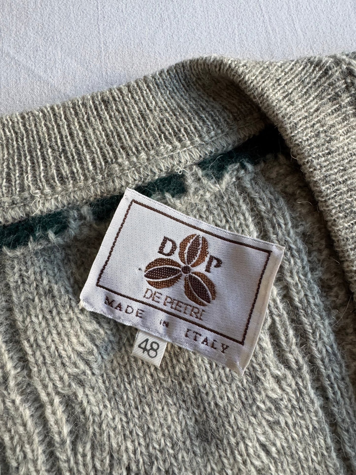 🧶 Cardigan Vintage cu Motive Mici / Tricot Fin (Mărime 48 - M) - anbracaminte
