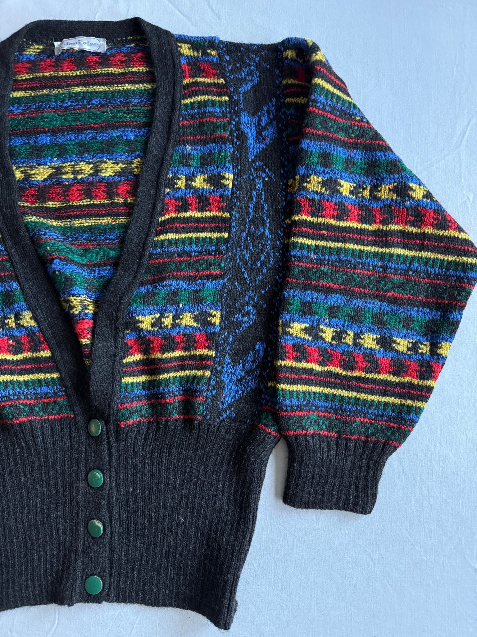🧶 Cardigan Vintage cu Pattern Etnic / Mărime IT 44 (L Femei) - anbracaminte