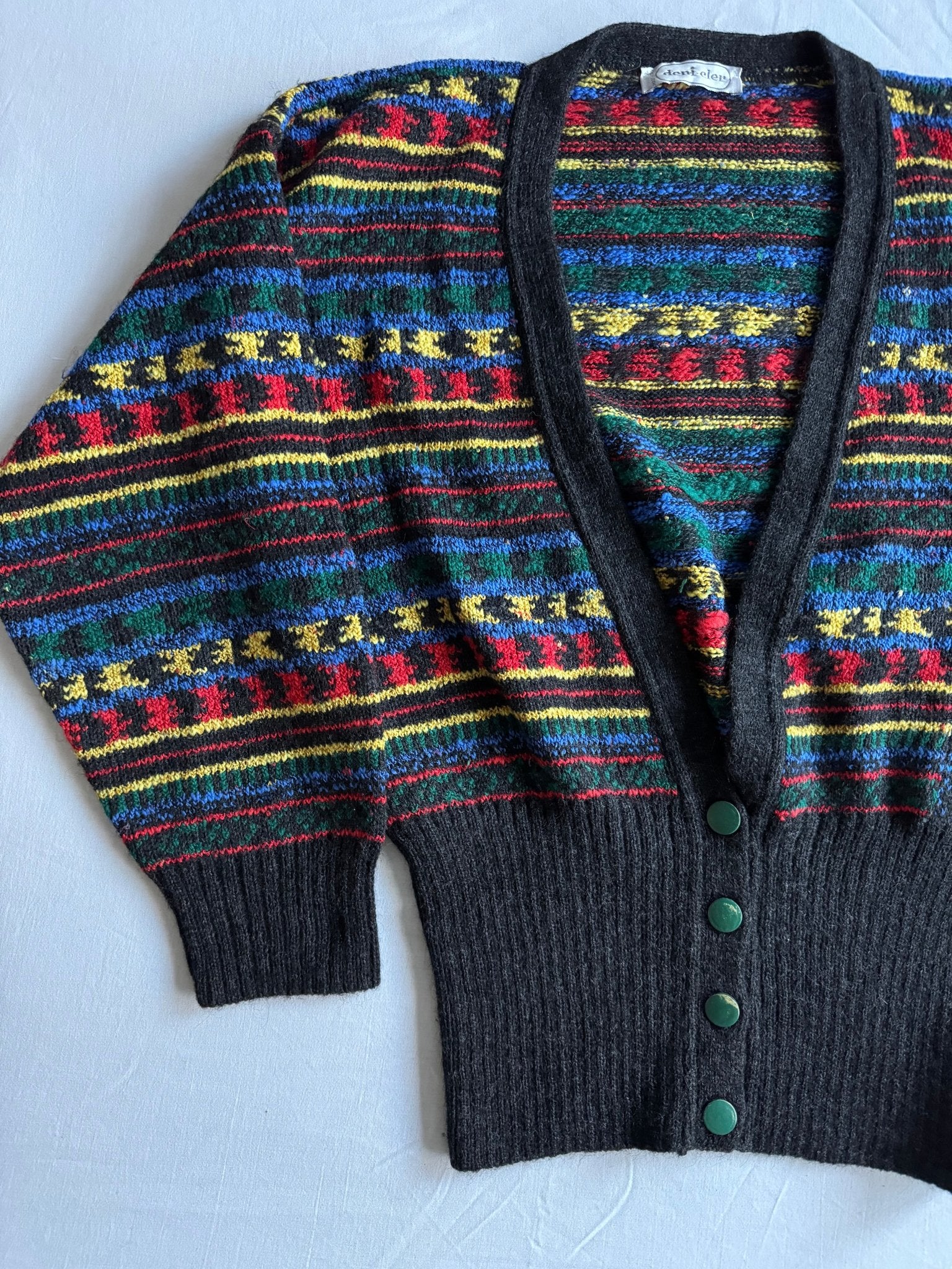 🧶 Cardigan Vintage cu Pattern Etnic / Mărime IT 44 (L Femei) - anbracaminte