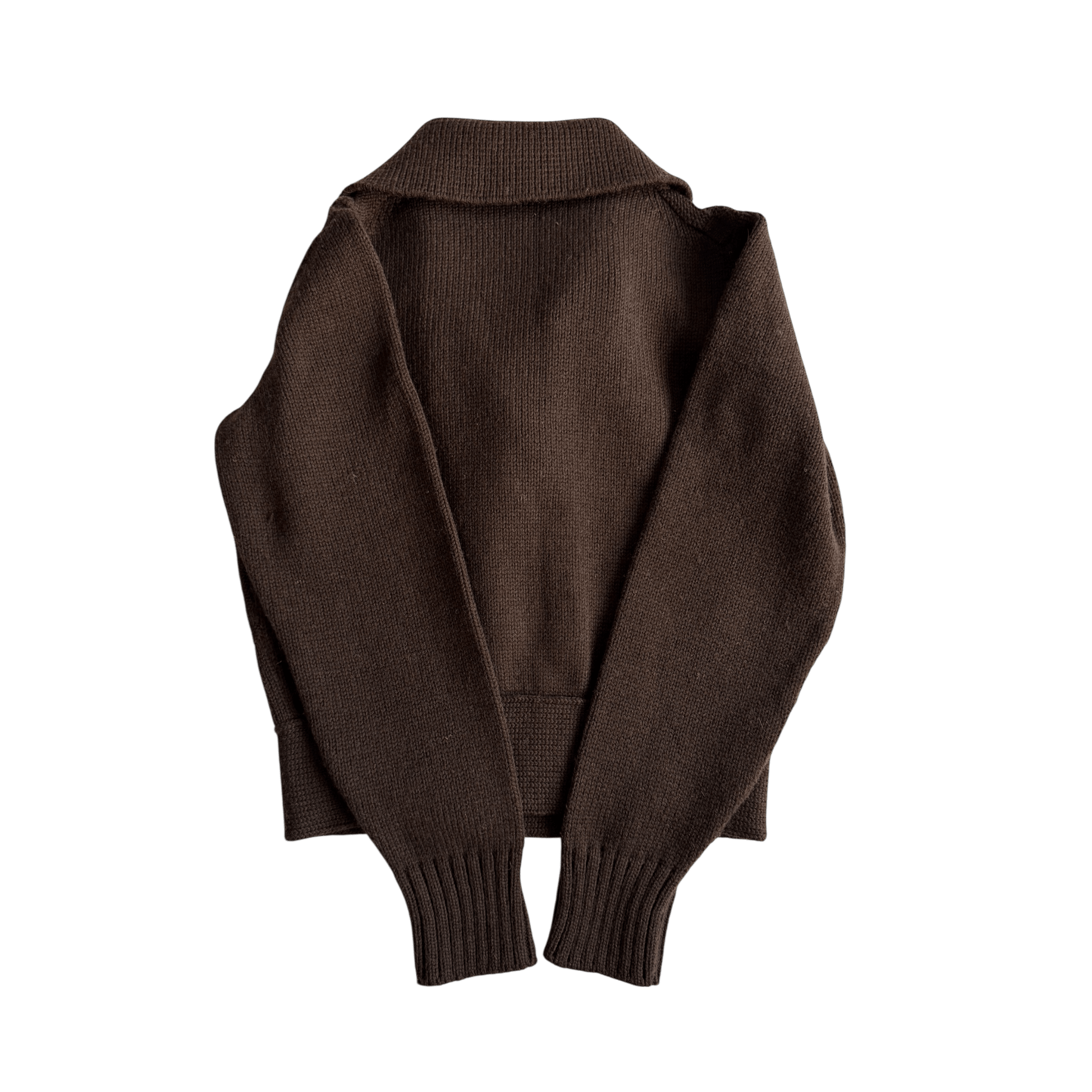 🧶 Cardigan Vintage Damă Anii ’70 Maro Ciocolatiu din Lână – S - anbracaminte