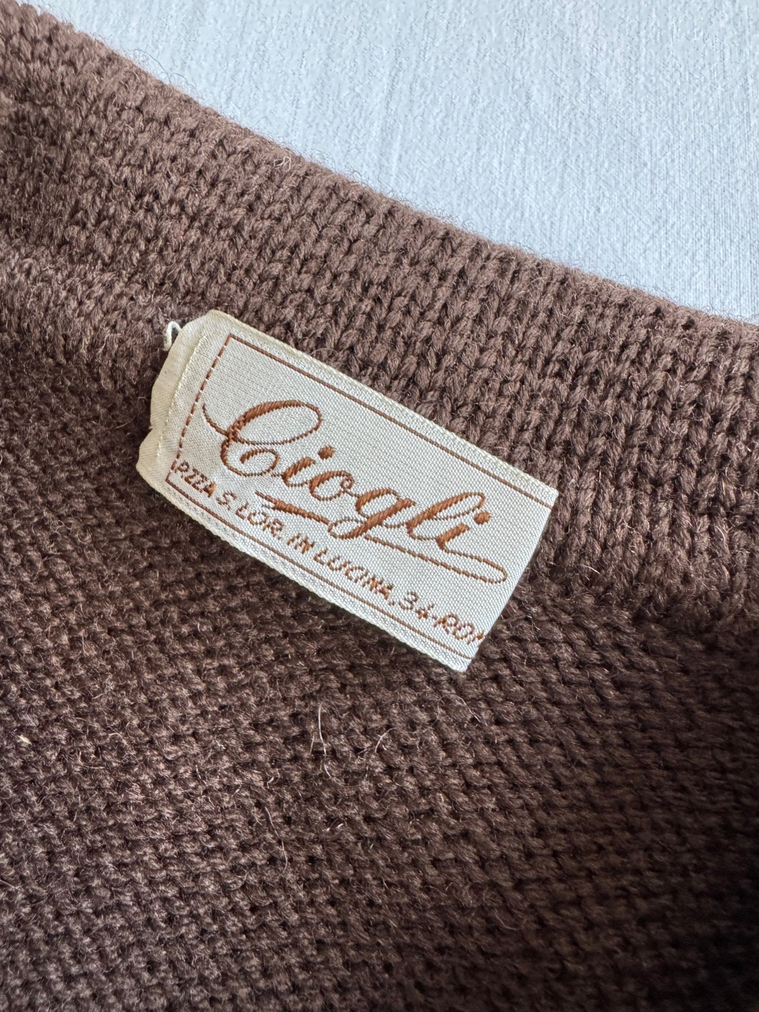 🧶 Cardigan Vintage Damă Anii ’70 Maro Ciocolatiu din Lână – S - anbracaminte