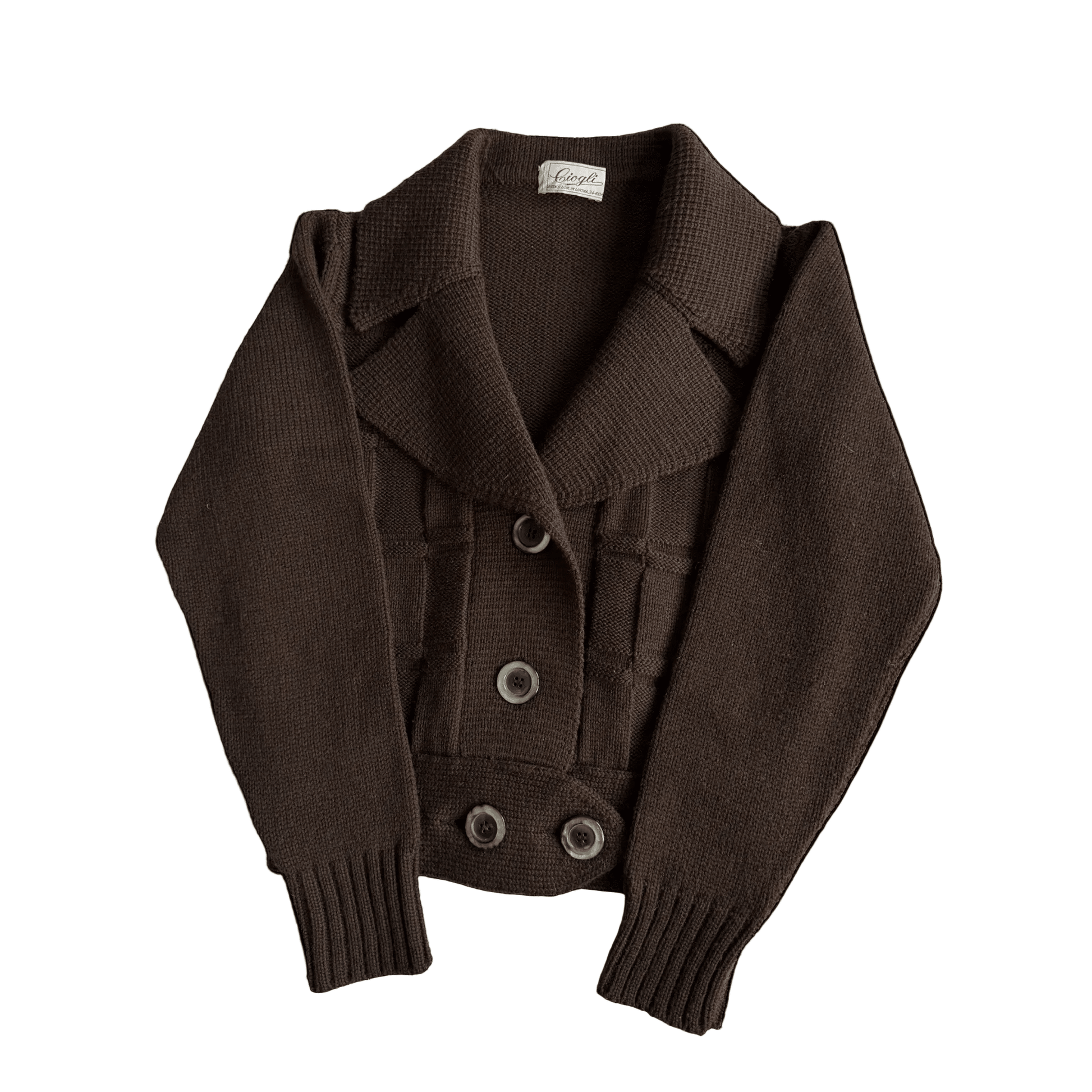🧶 Cardigan Vintage Damă Anii ’70 Maro Ciocolatiu din Lână – S - anbracaminte