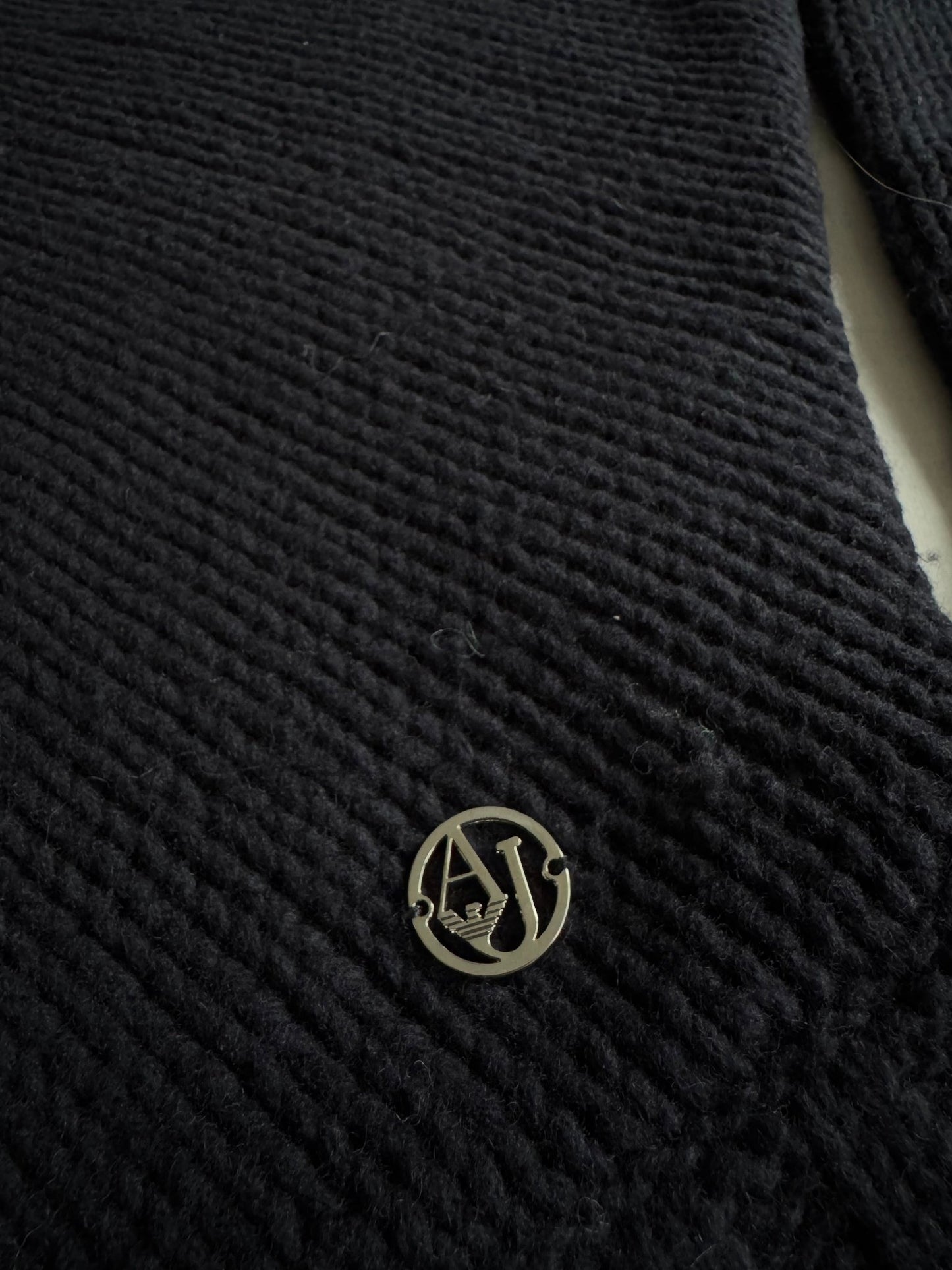 🧶 Cardigan Vintage Damă Armani Jeans Dark Navy din Lână și Bumbac – aprox. M / - anbracaminte