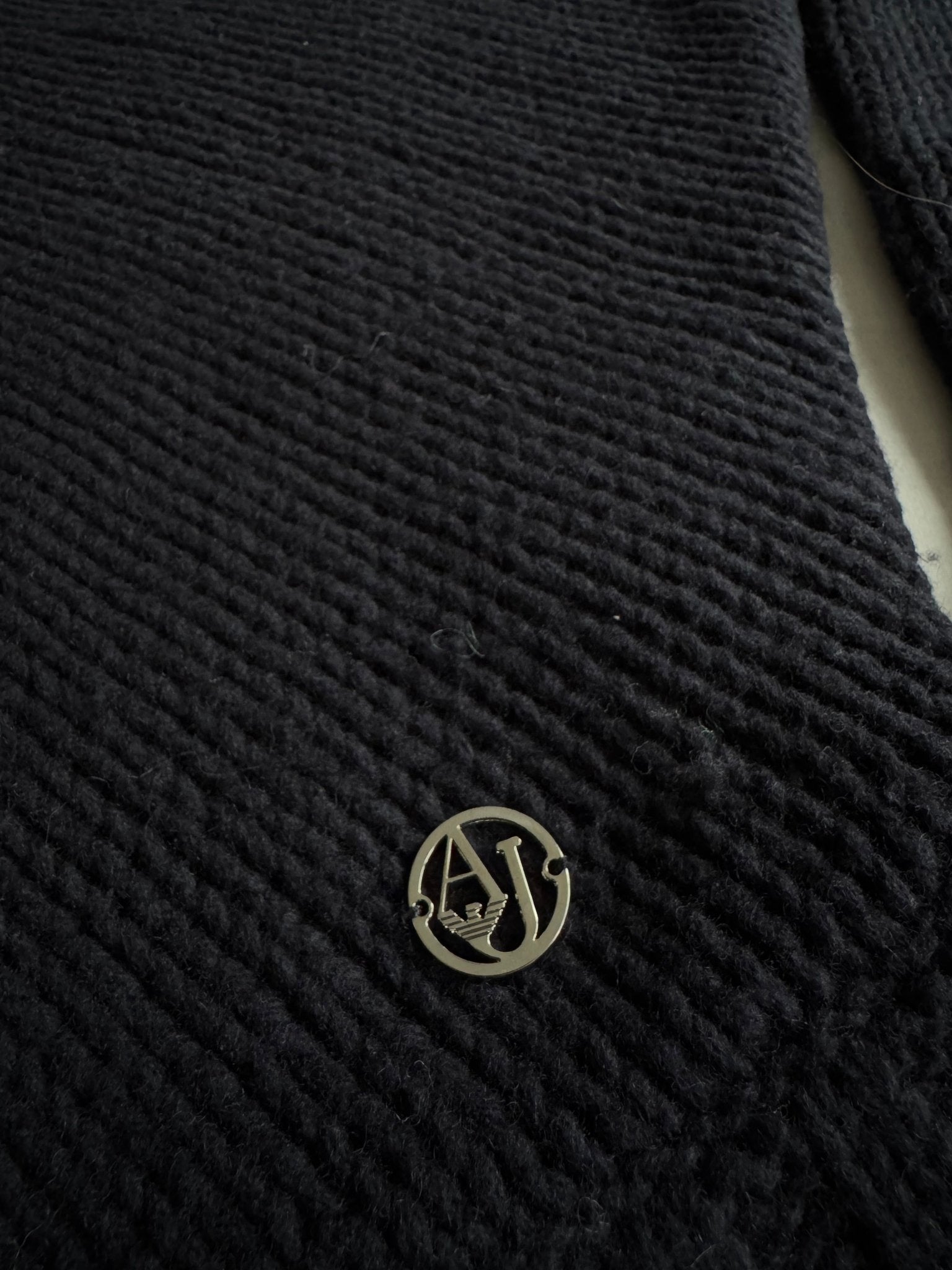 🧶 Cardigan Vintage Damă Armani Jeans Dark Navy din Lână și Bumbac – aprox. M / - anbracaminte