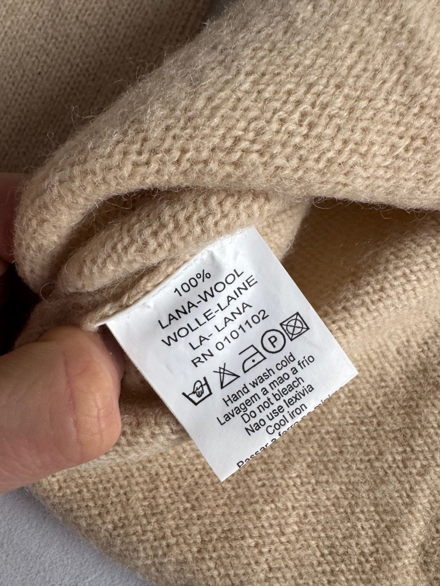 🧶 Cardigan Vintage Damă Crem Deschis din Lână – L - anbracaminte