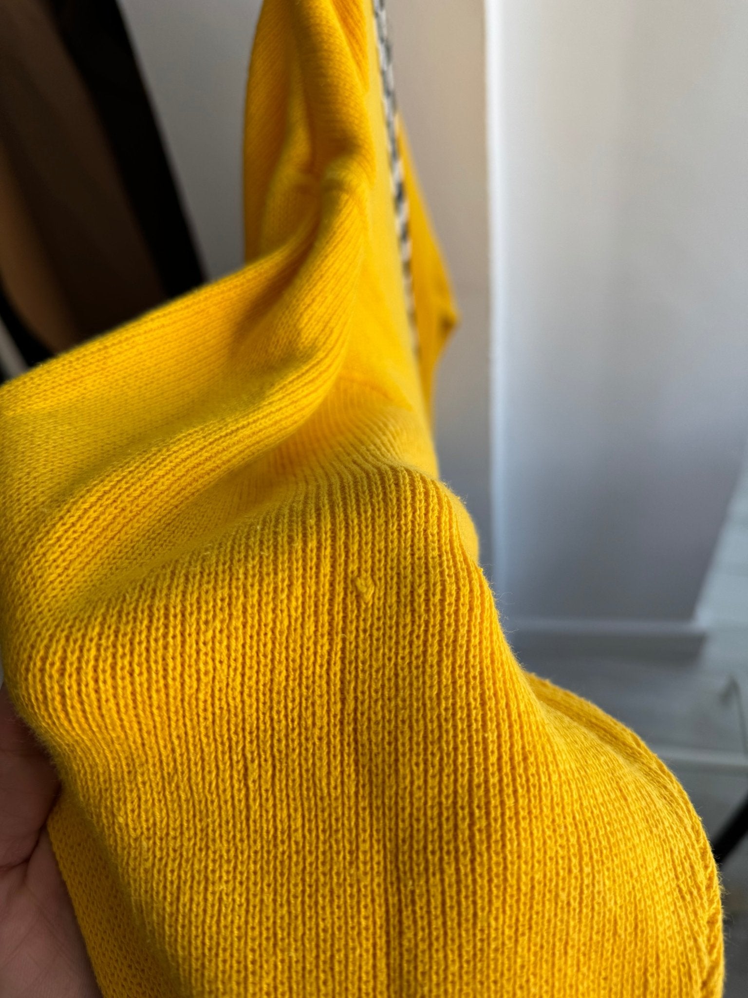 🏁 Cardigan Vintage Damă din Bumbac Galben cu Motive Racing – L - anbracaminte