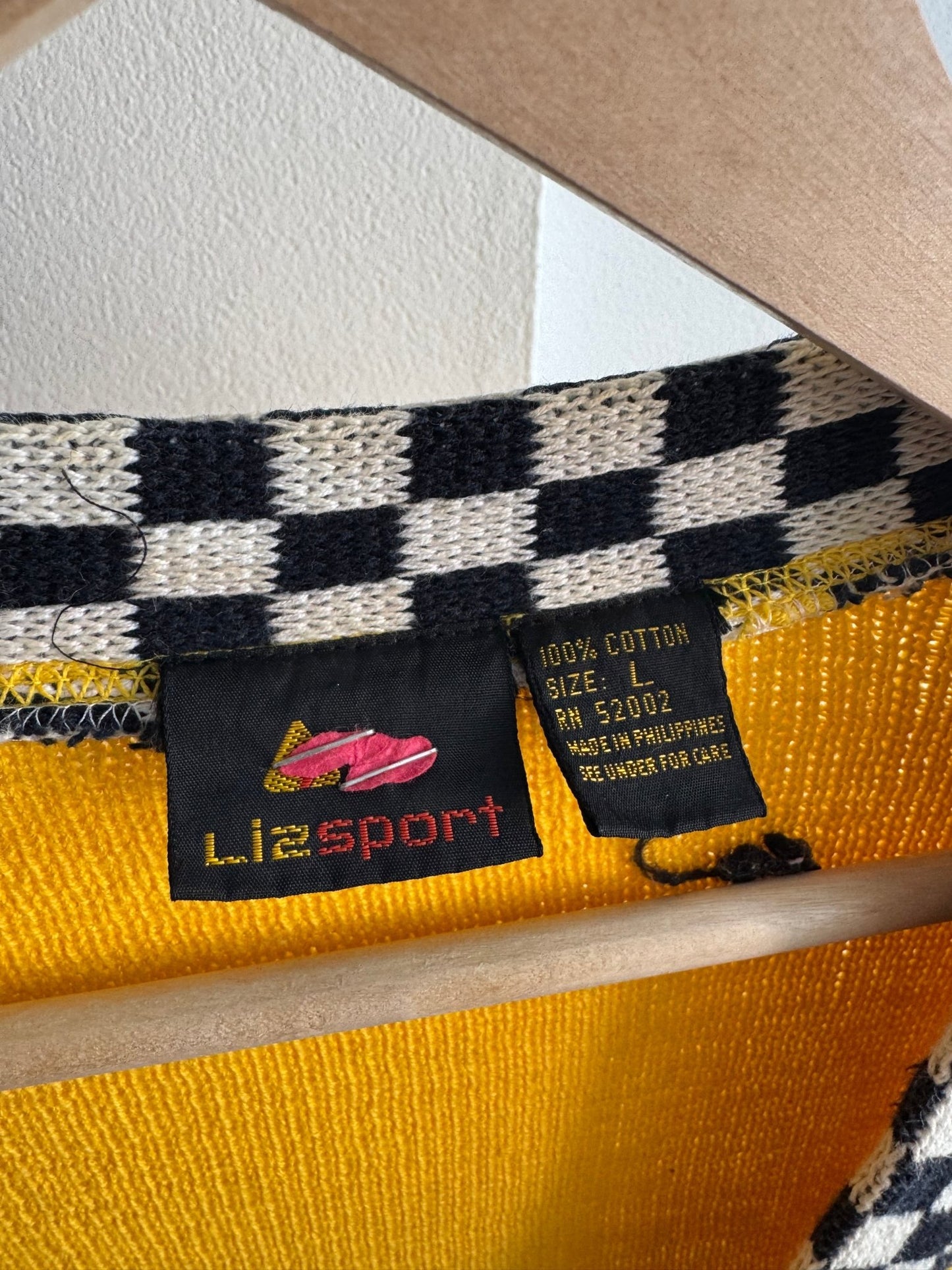 🏁 Cardigan Vintage Damă din Bumbac Galben cu Motive Racing – L - anbracaminte