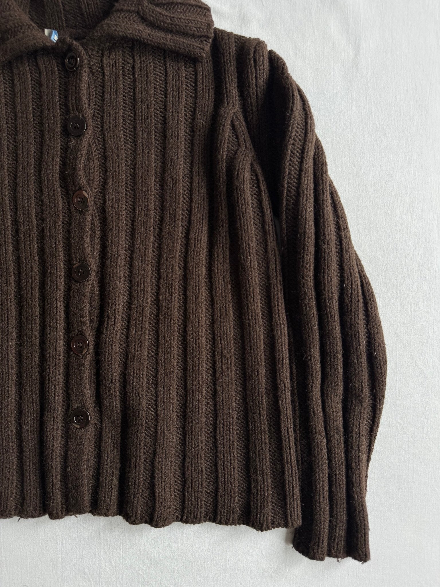 🧶 Cardigan Vintage Damă Maro Închis din Lână și Acril – aprox. S / M - anbracaminte