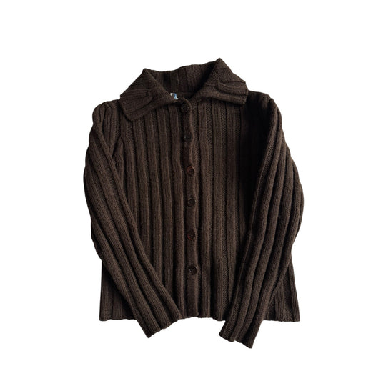 🧶 Cardigan Vintage Damă Maro Închis din Lână și Acril – aprox. S / M - anbracaminte