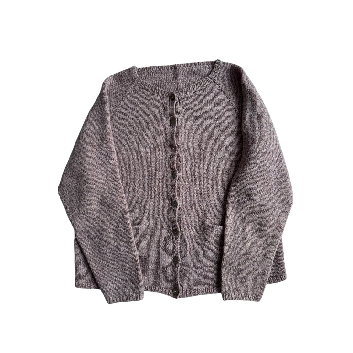🧶 Cardigan Vintage Damă Mov Pal – Wool / Alpaca Blend - M / L Femei - anbracaminte