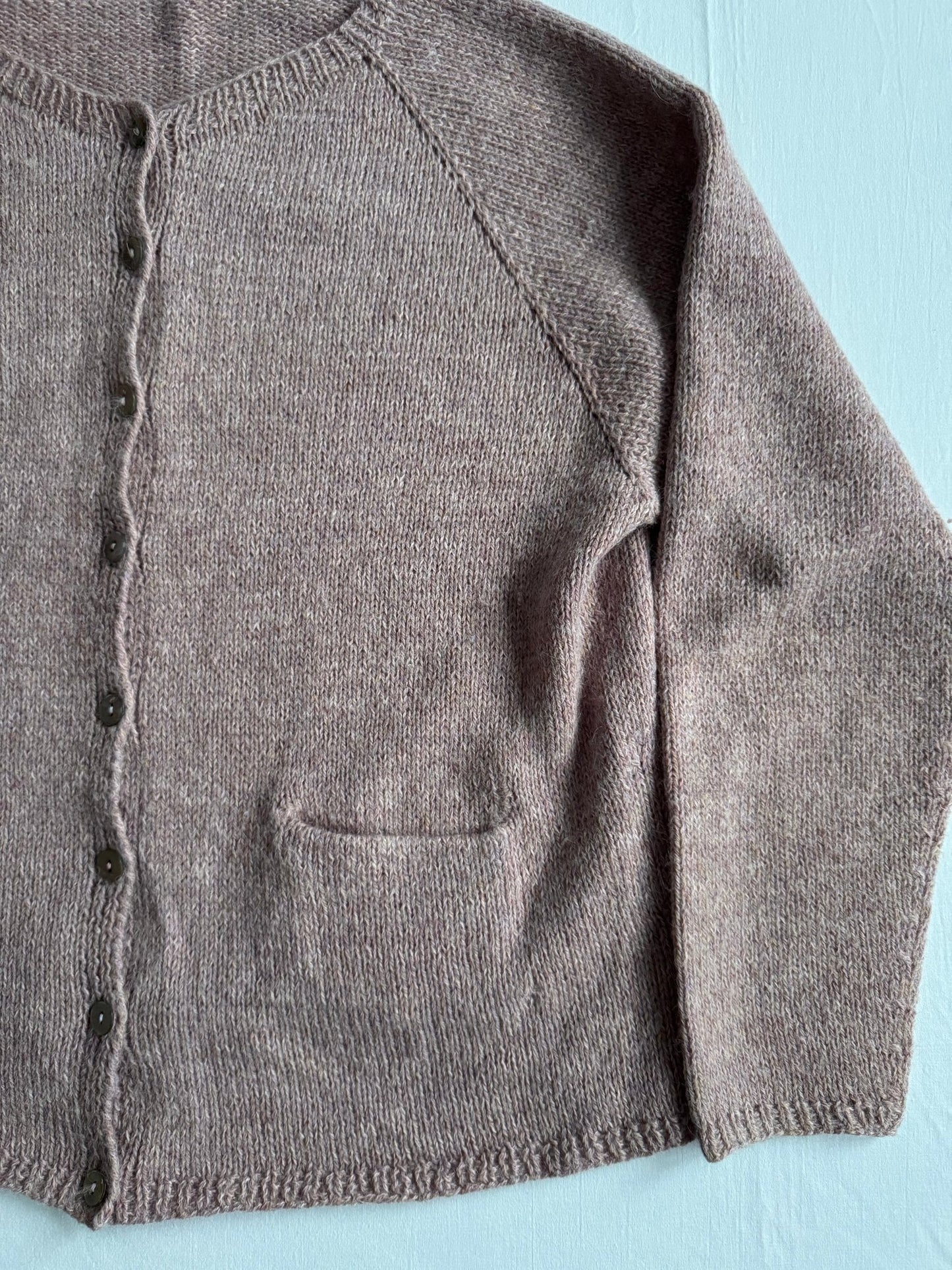 🧶 Cardigan Vintage Damă Mov Pal – Wool / Alpaca Blend - M / L Femei - anbracaminte