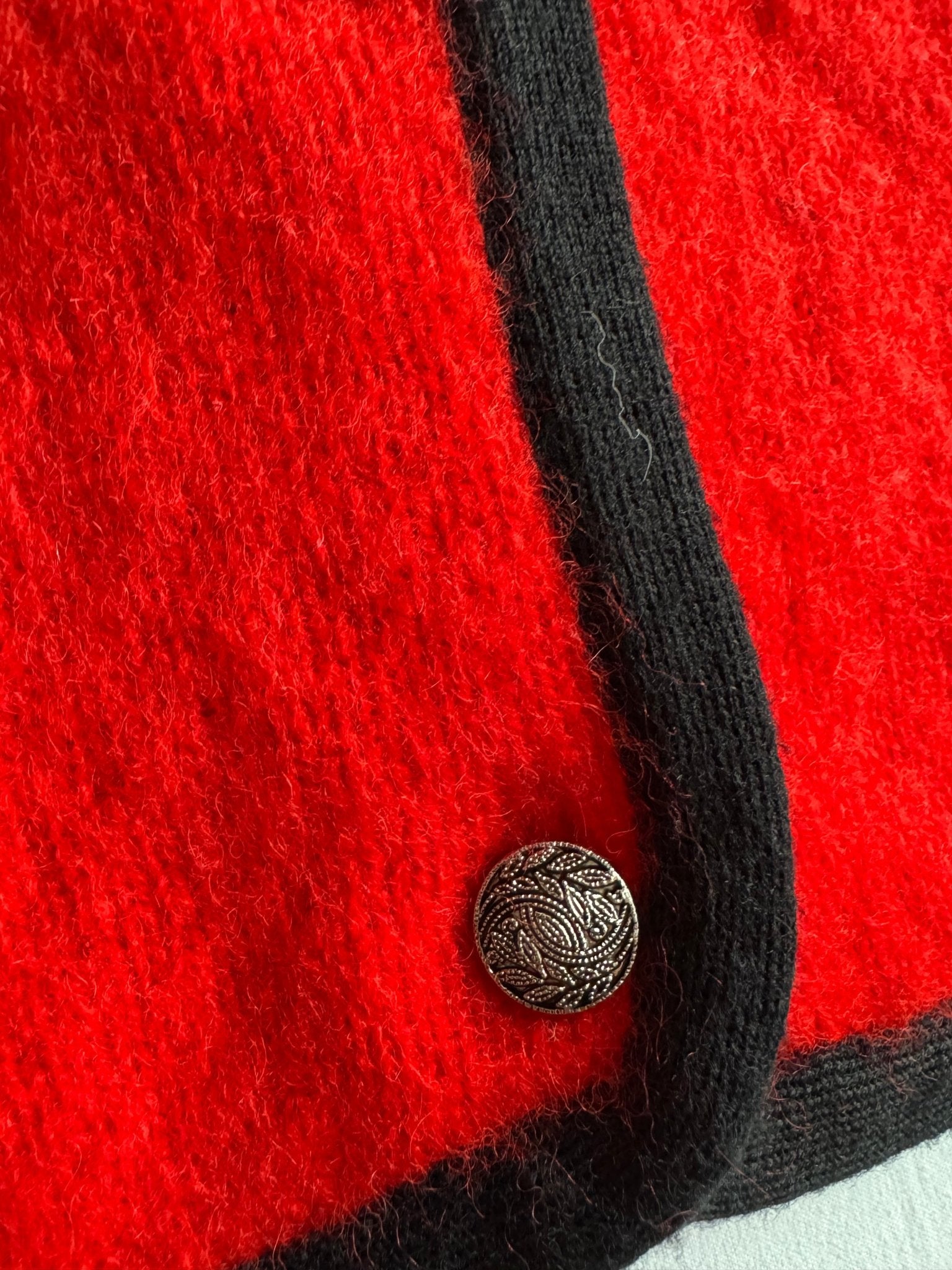 🧶 Cardigan Vintage Damă Roșu din Lână – M - anbracaminte