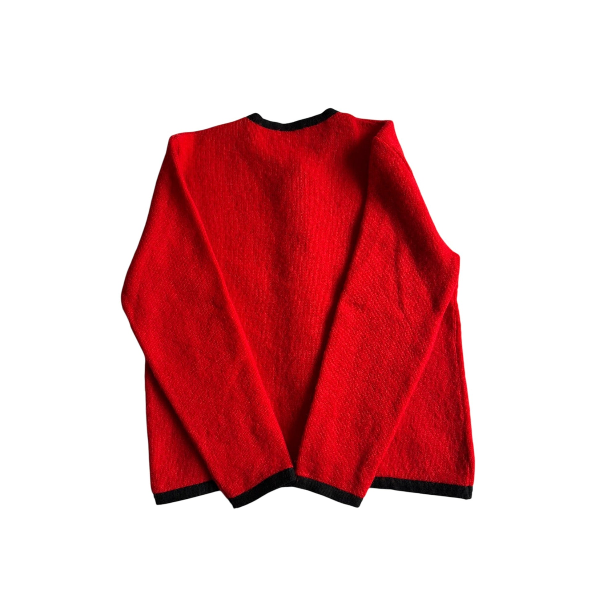 🧶 Cardigan Vintage Damă Roșu din Lână – M - anbracaminte
