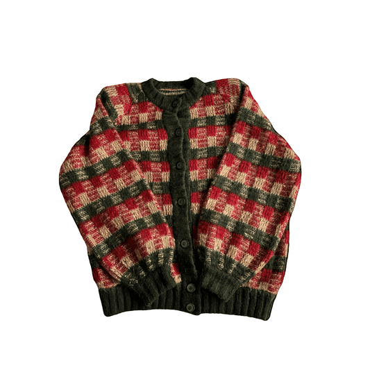 🧶 Cardigan Vintage Damă Texturat din Mohair, Lână și Acril – 40 (L) - anbracaminte
