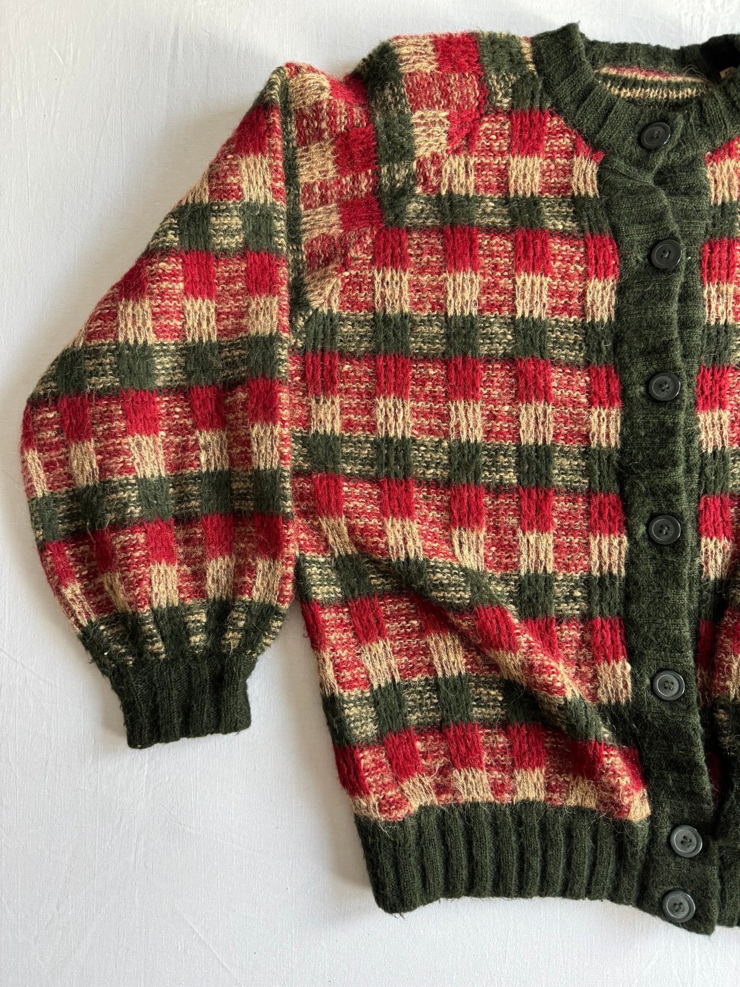 🧶 Cardigan Vintage Damă Texturat din Mohair, Lână și Acril – 40 (L) - anbracaminte