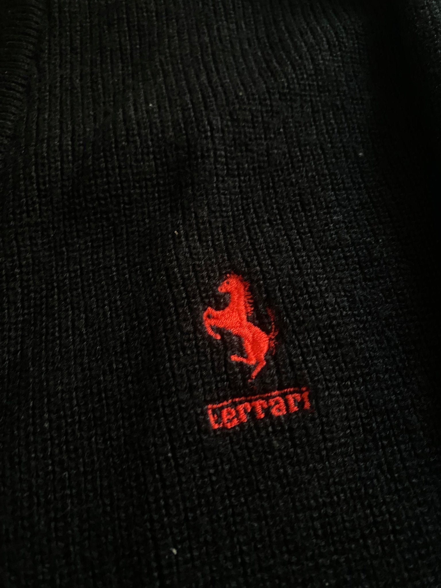 Cardigan Vintage Ferrari – Negru – Lână Virgina & Acril – Made in Italy – Mărime L - anbracaminte