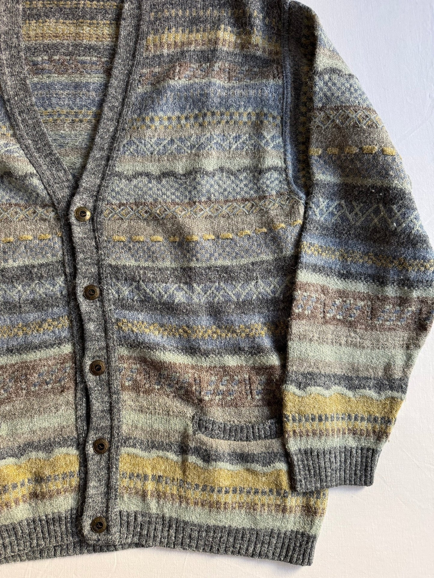 🧶 Cardigan Vintage / Fuzzy cu model (Mărime L) - anbracaminte