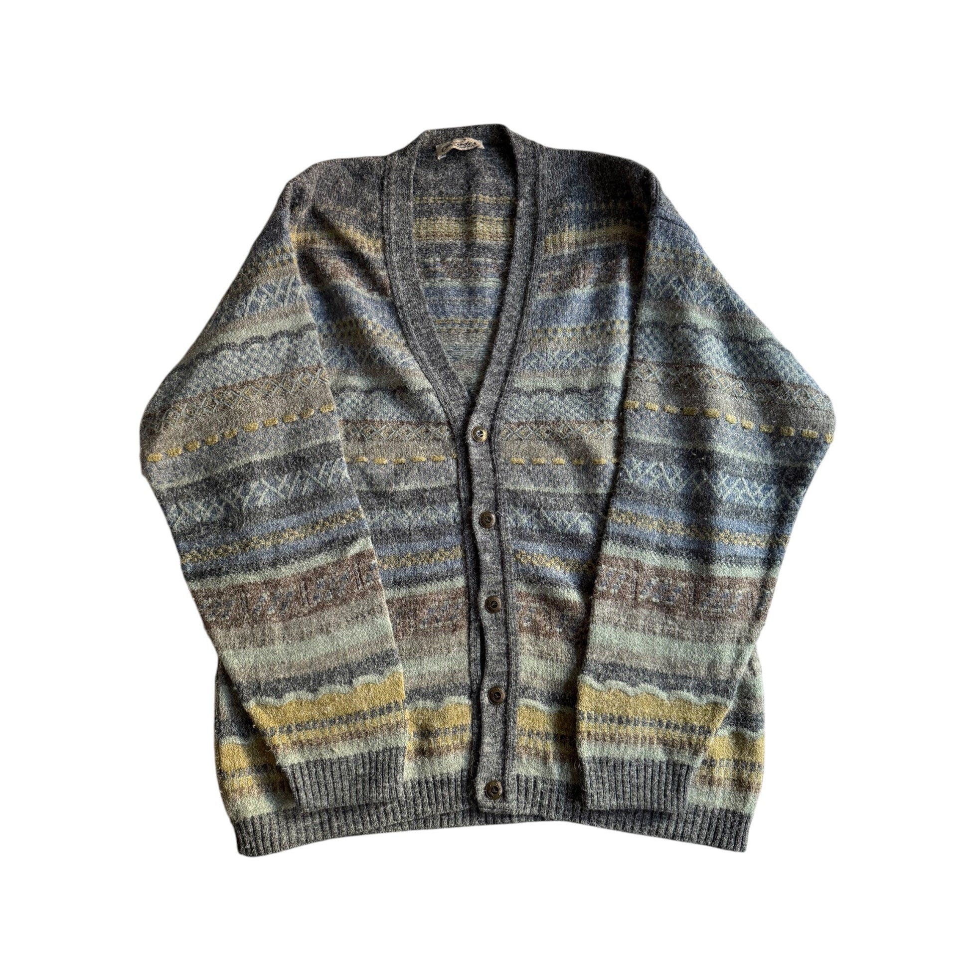 🧶 Cardigan Vintage / Fuzzy cu model (Mărime L) - anbracaminte
