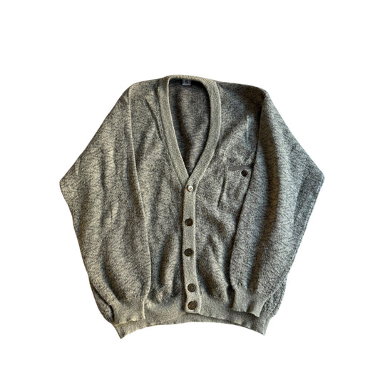 🧶 Cardigan Vintage Gri Fuzzy / Lână Mohair (Mărime 50 - M - L) - anbracaminte