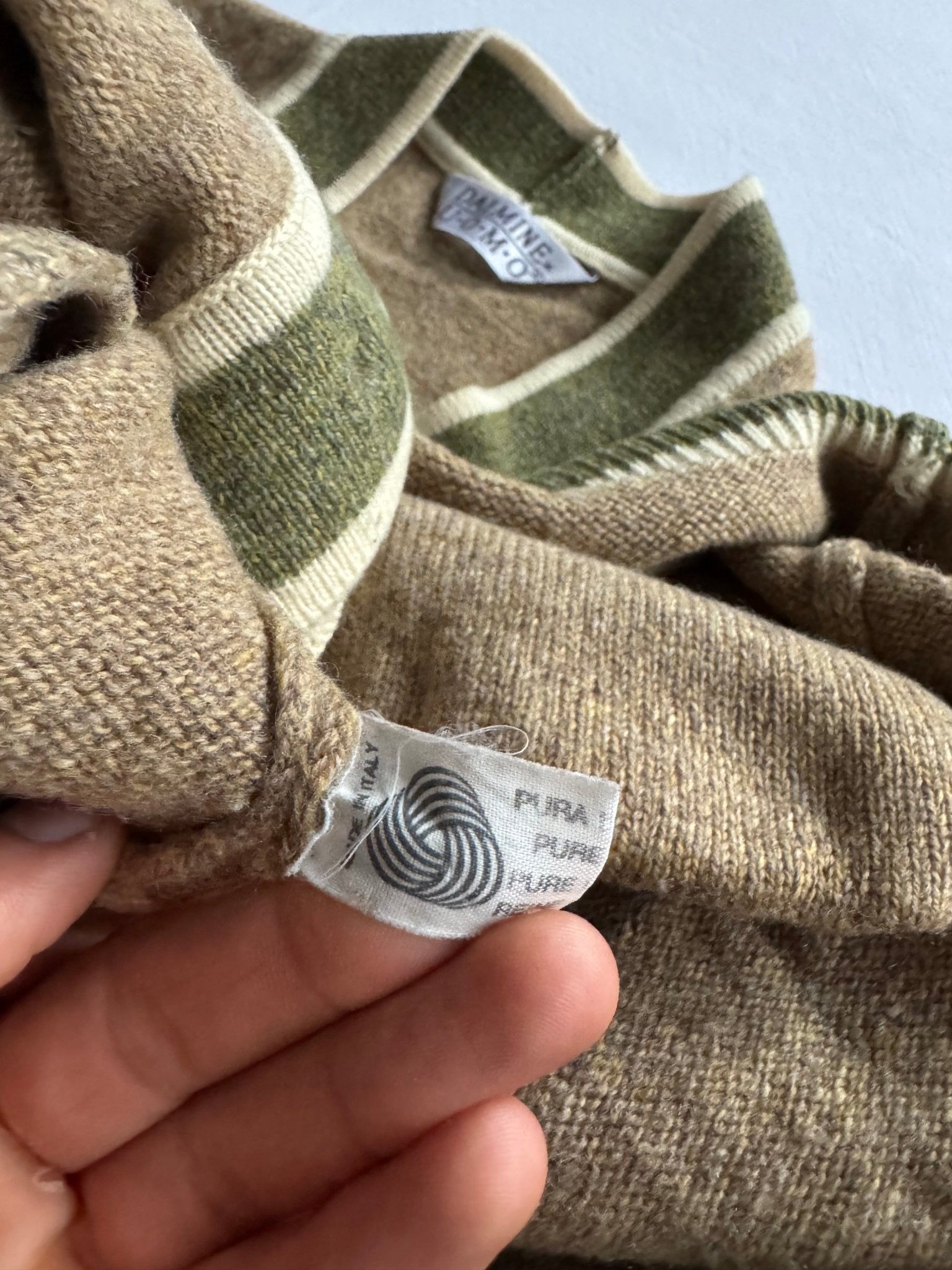 🧶 Cardigan Vintage Oatmeal cu Broderie Câine / Tricot (Mărime M) - anbracaminte