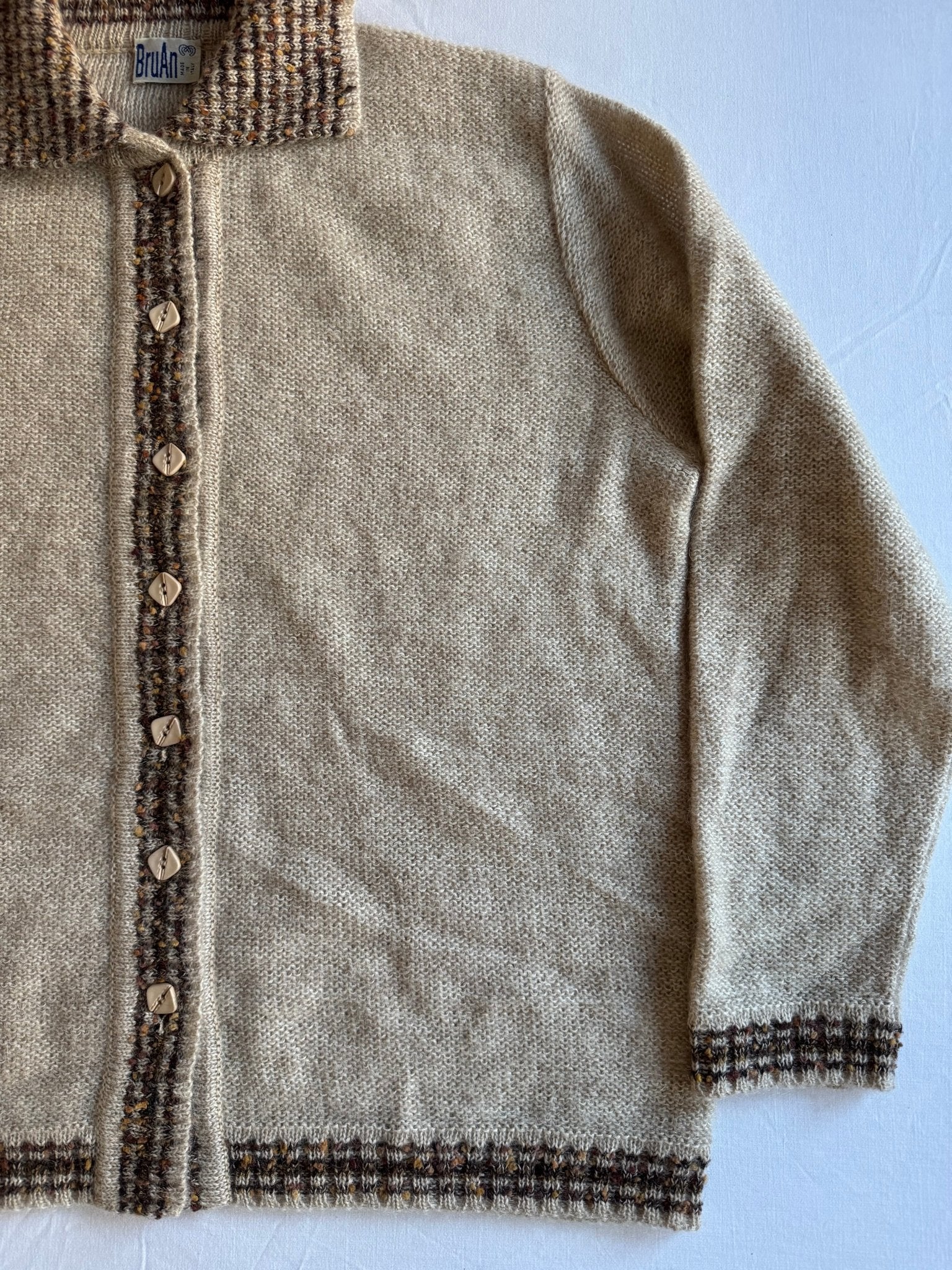 🧶 Cardigan Vintage Oatmeal / Super Kid Mohair Blend (Mărime 50 - L) - anbracaminte