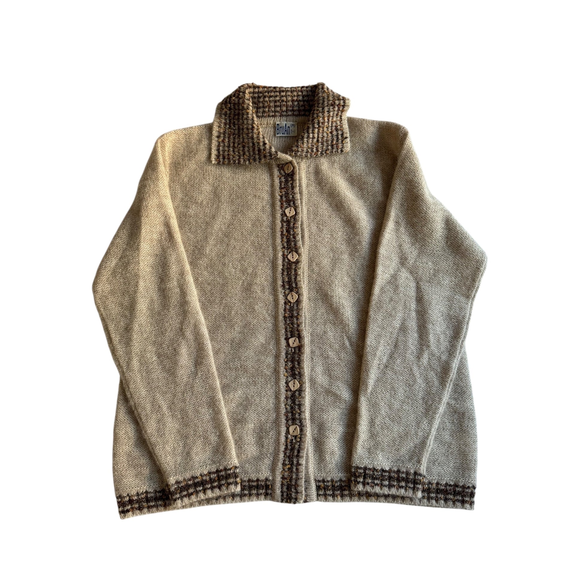 🧶 Cardigan Vintage Oatmeal / Super Kid Mohair Blend (Mărime 50 - L) - anbracaminte