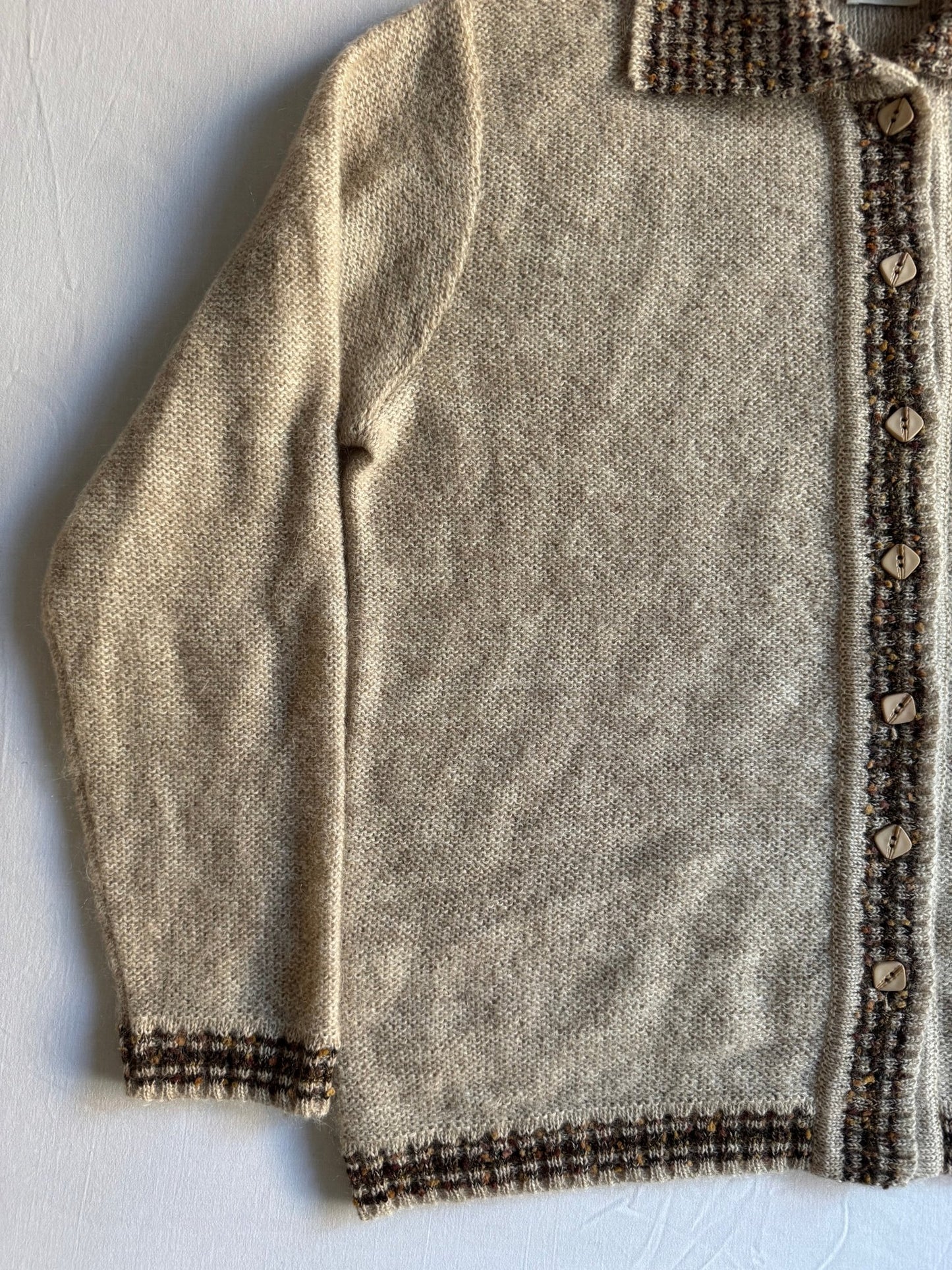 🧶 Cardigan Vintage Oatmeal / Super Kid Mohair Blend (Mărime 50 - L) - anbracaminte
