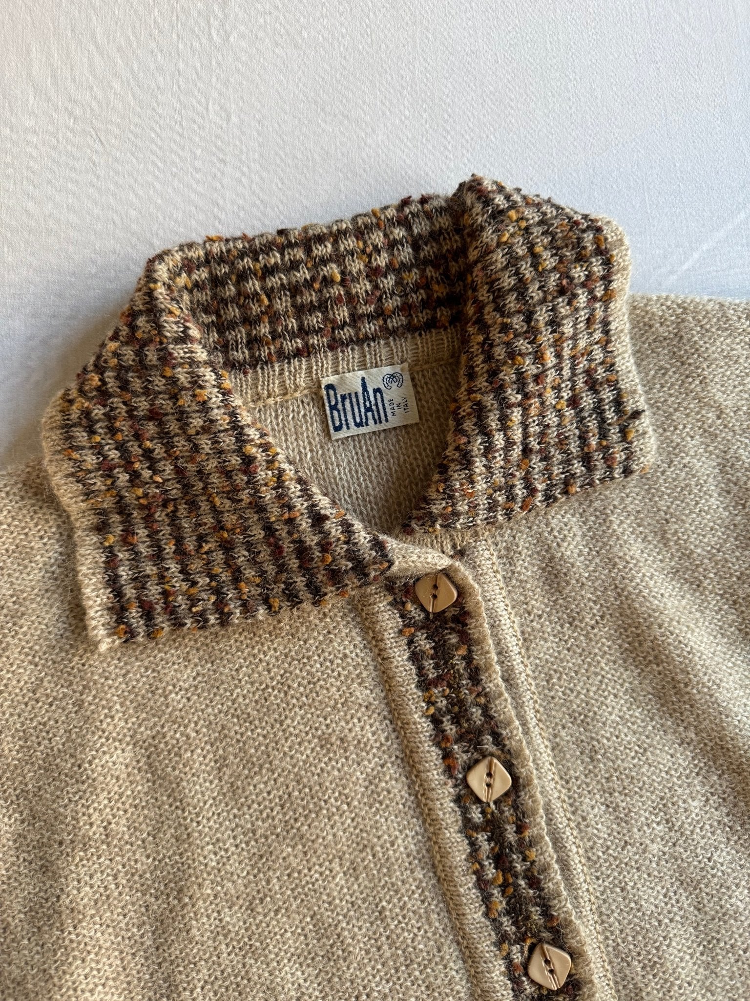 🧶 Cardigan Vintage Oatmeal / Super Kid Mohair Blend (Mărime 50 - L) - anbracaminte