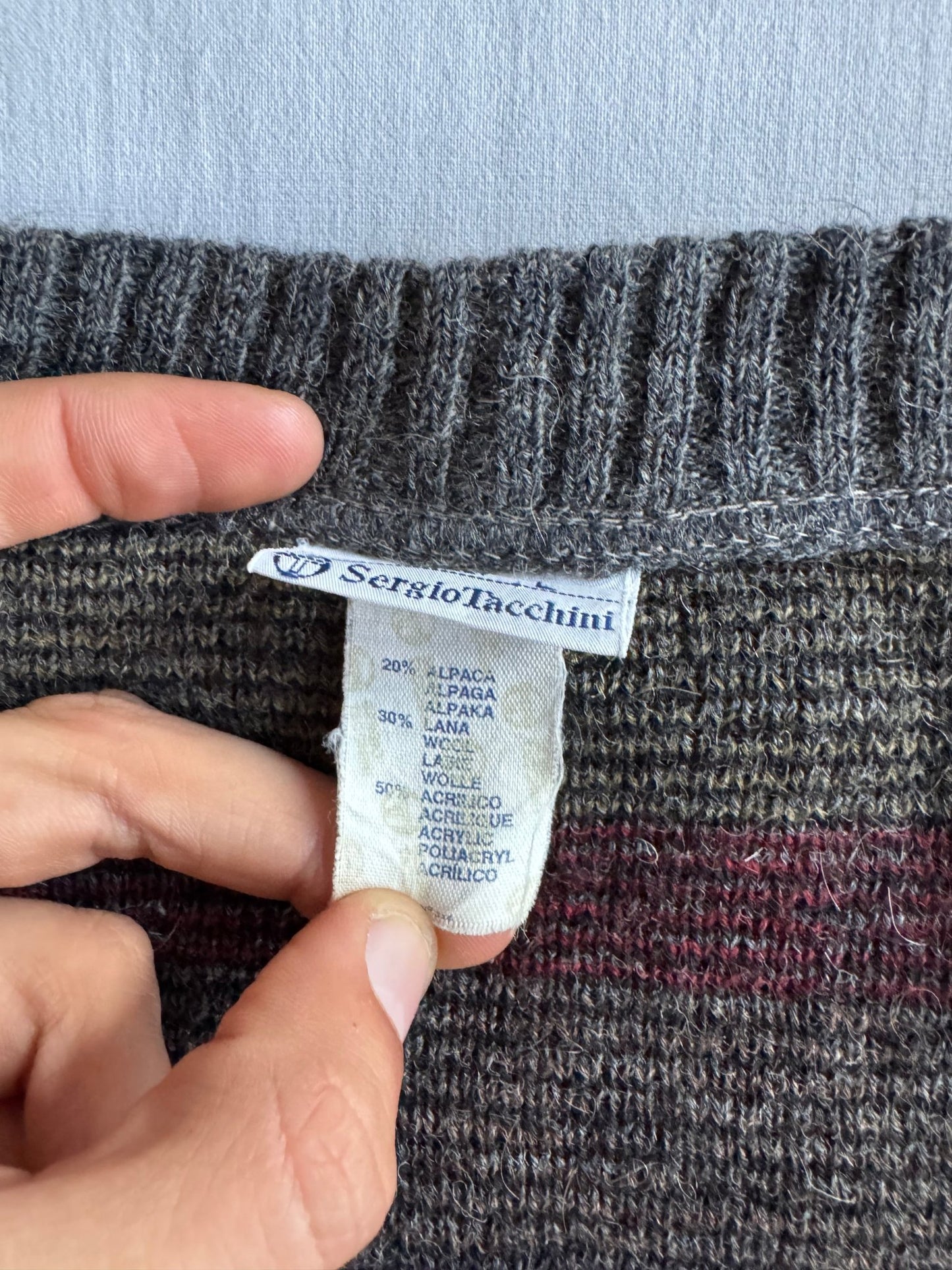 🧶 Cardigan Vintage Sergio Tacchini cu Model Texturat / Tricot Clasic (Mărime L) - anbracaminte