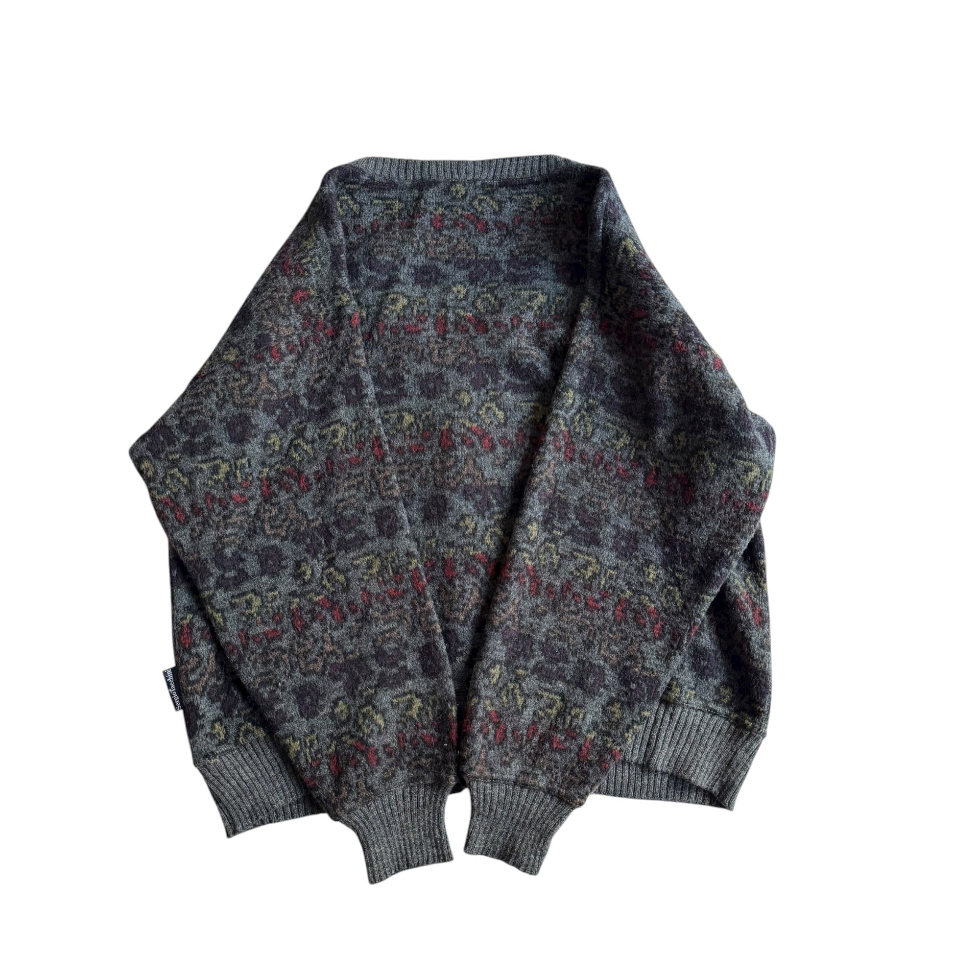 🧶 Cardigan Vintage Sergio Tacchini cu Model Texturat / Tricot Clasic (Mărime L) - anbracaminte