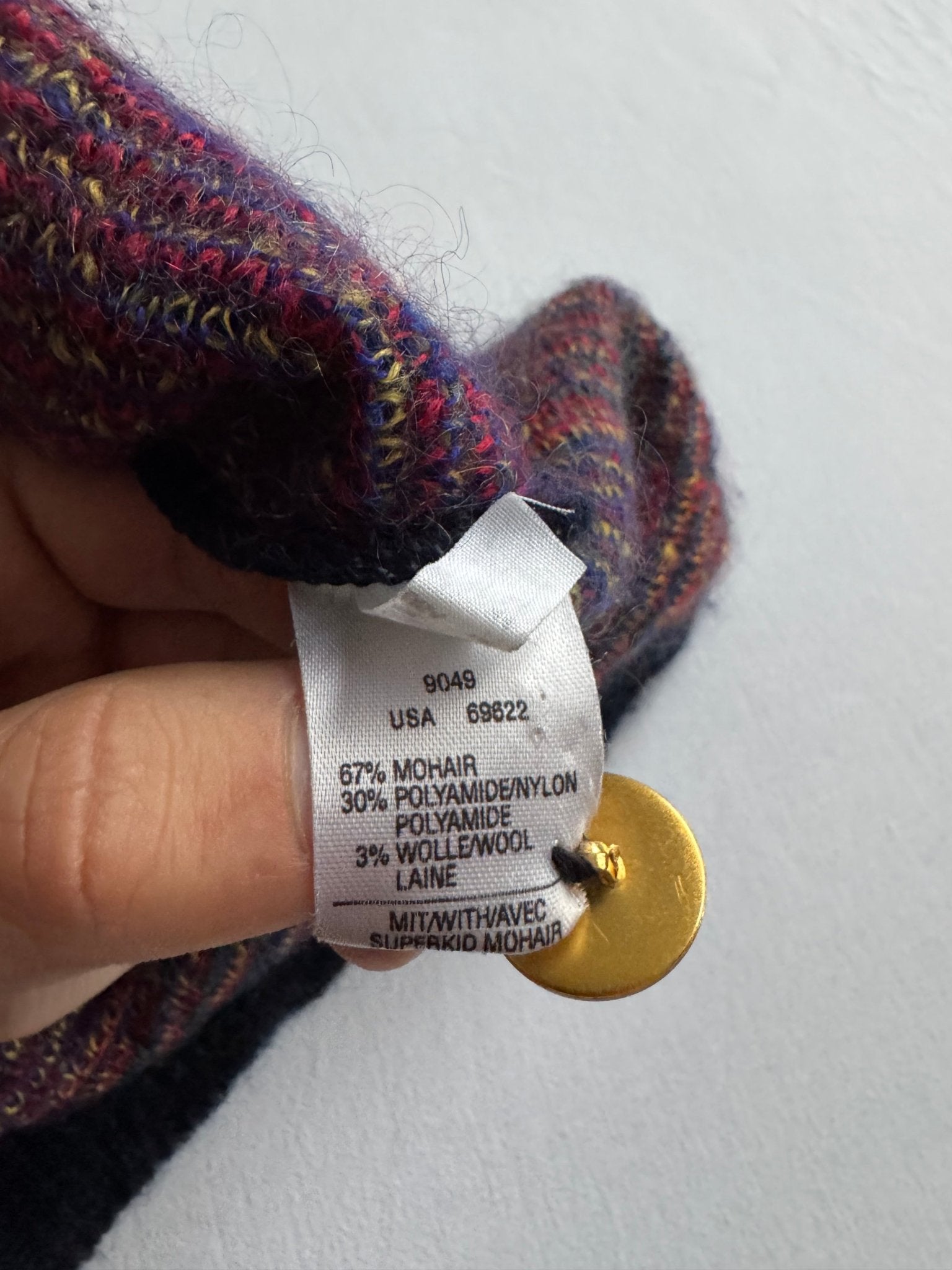 🧶 Cardigan Vintage Super Kid Mohair cu Model Muzical – Mărime L/XL (Femei) - anbracaminte