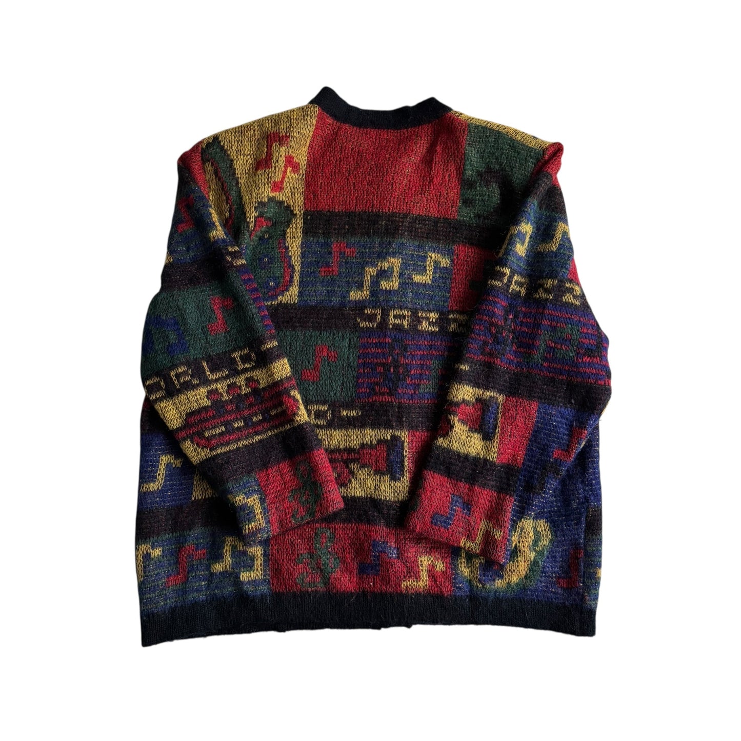 🧶 Cardigan Vintage Super Kid Mohair cu Model Muzical – Mărime L/XL (Femei) - anbracaminte