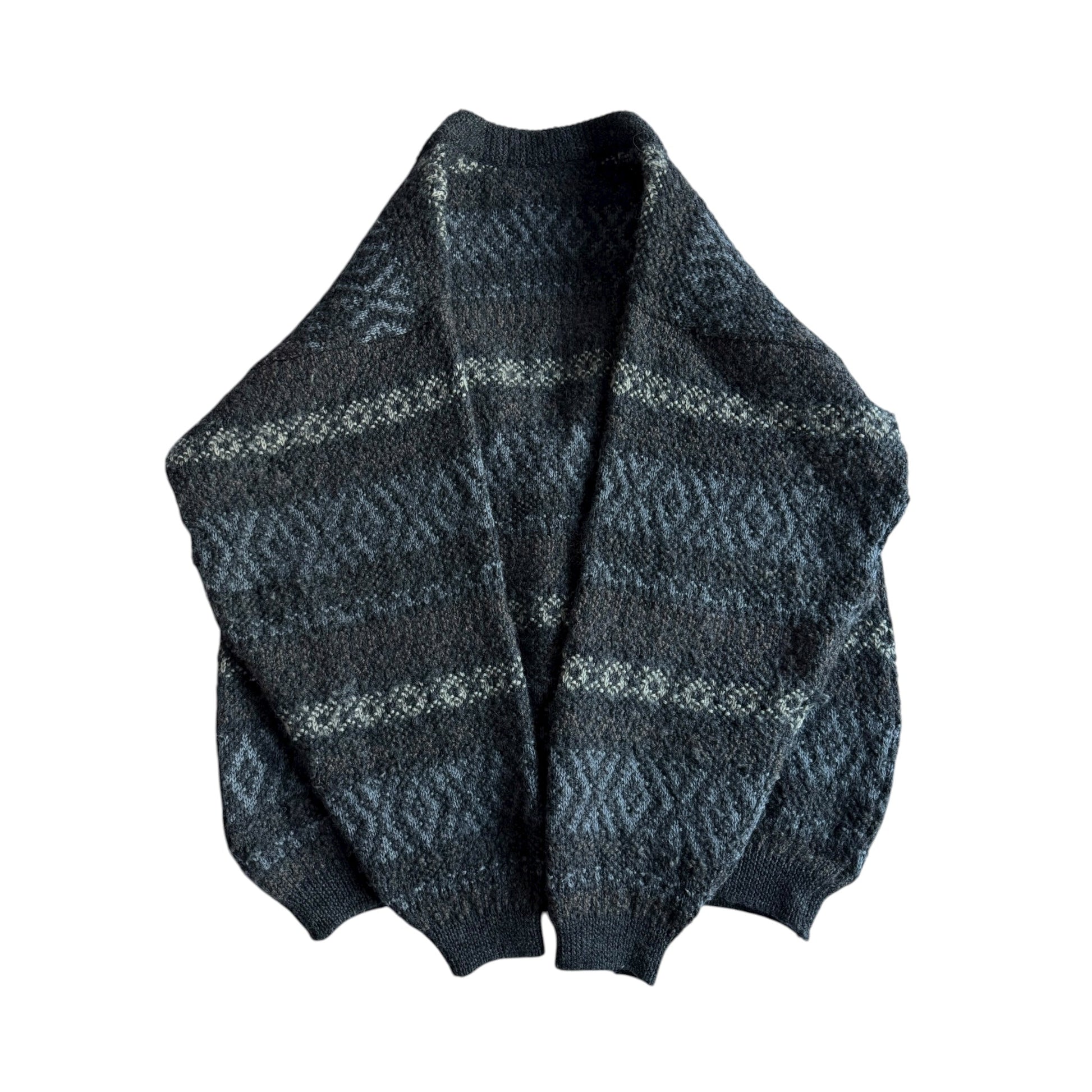 🧶 Cardigan Vintage Texturat Fuzzy / Tricot Pufos (Mărime L) - anbracaminte