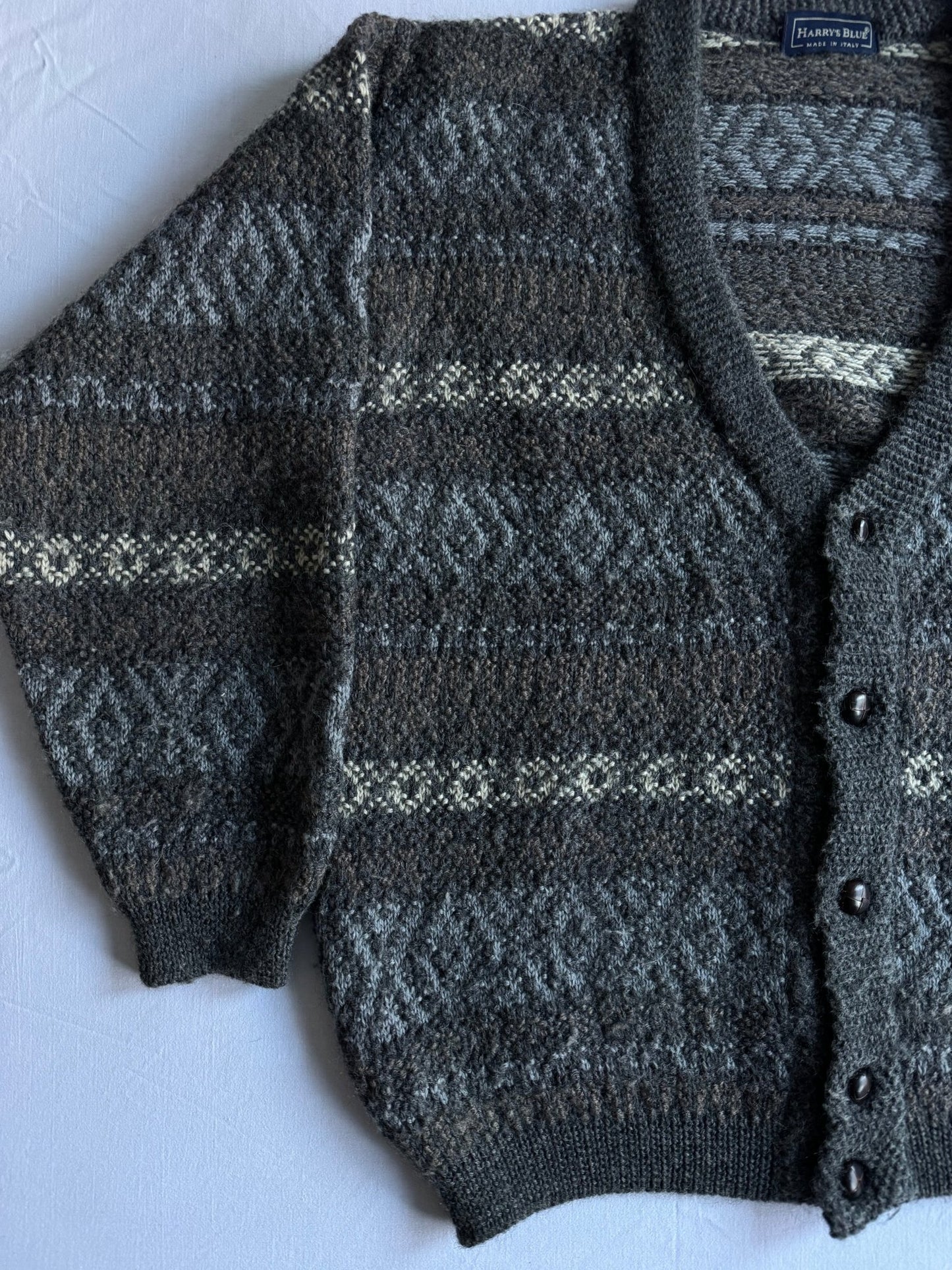🧶 Cardigan Vintage Texturat Fuzzy / Tricot Pufos (Mărime L) - anbracaminte
