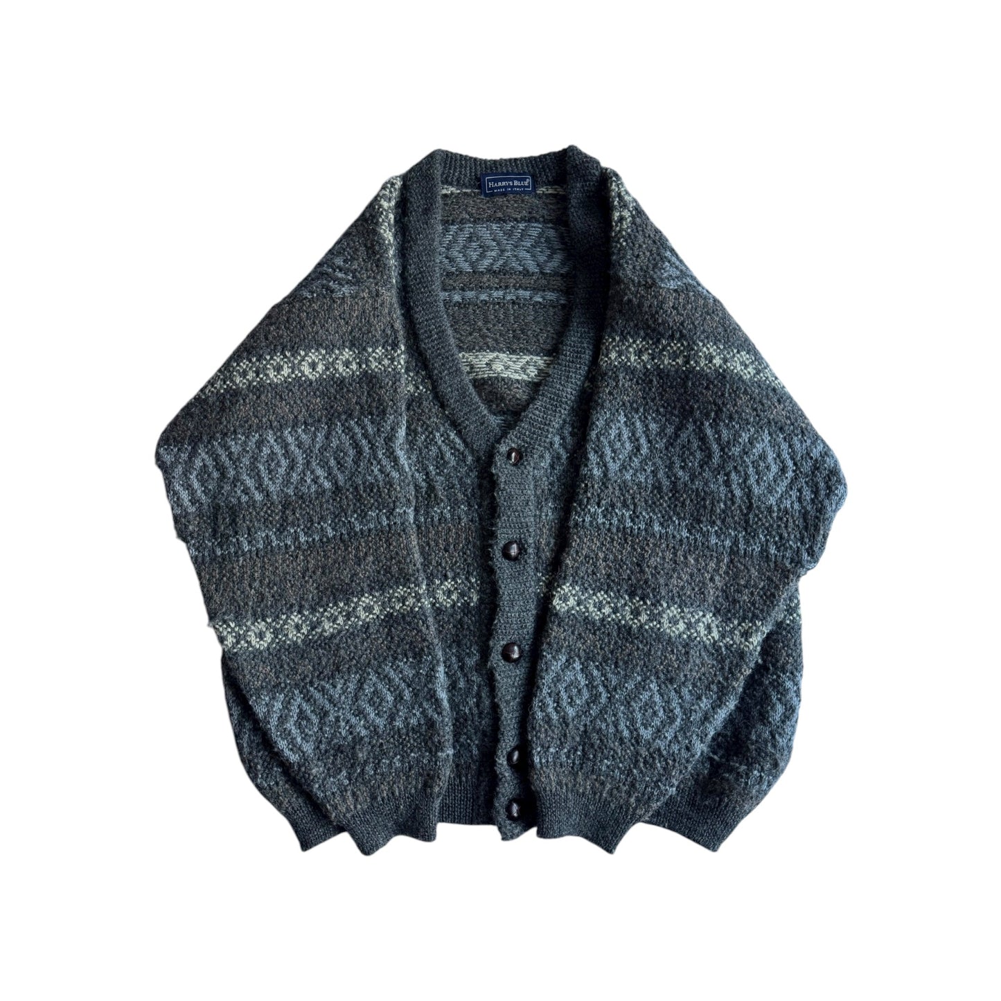 🧶 Cardigan Vintage Texturat Fuzzy / Tricot Pufos (Mărime L) - anbracaminte