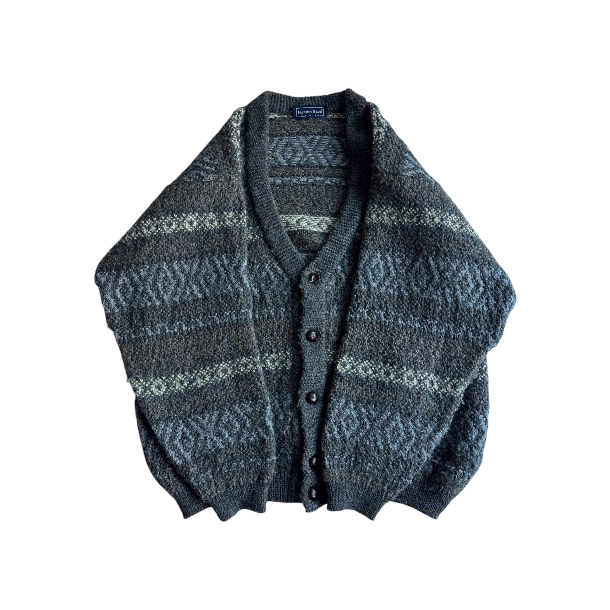 🧶 Cardigan Vintage Texturat Fuzzy / Tricot Pufos (Mărime L) - anbracaminte
