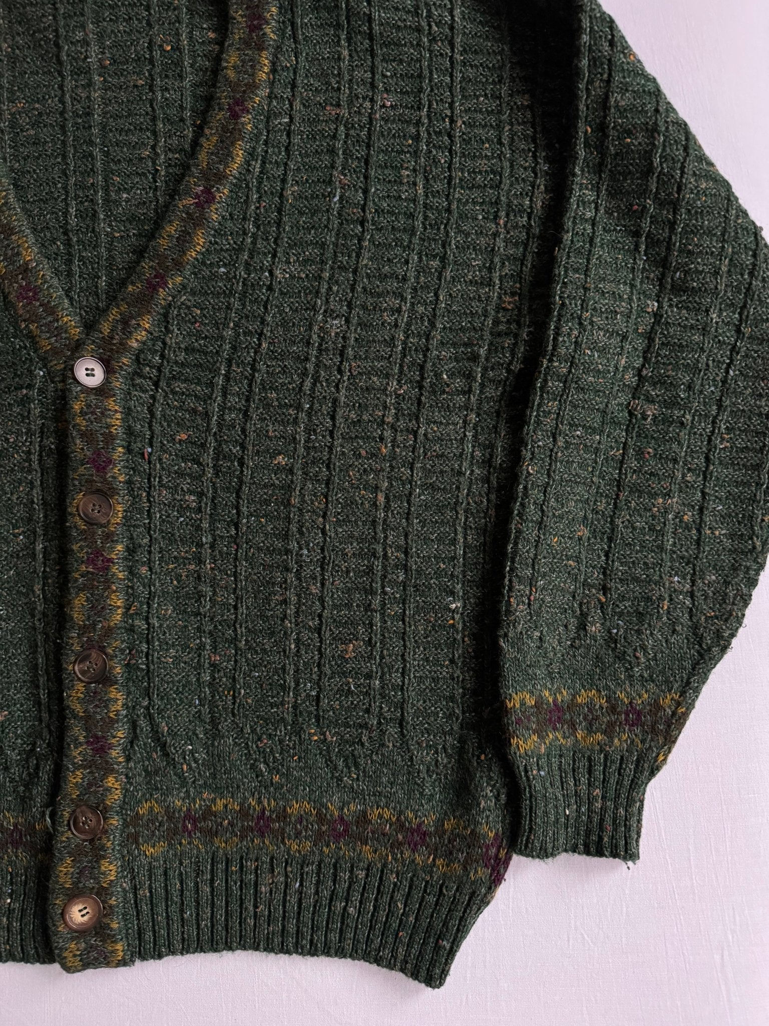 🧶 Cardigan Vintage Verde / Tricot (Mărime M) - anbracaminte