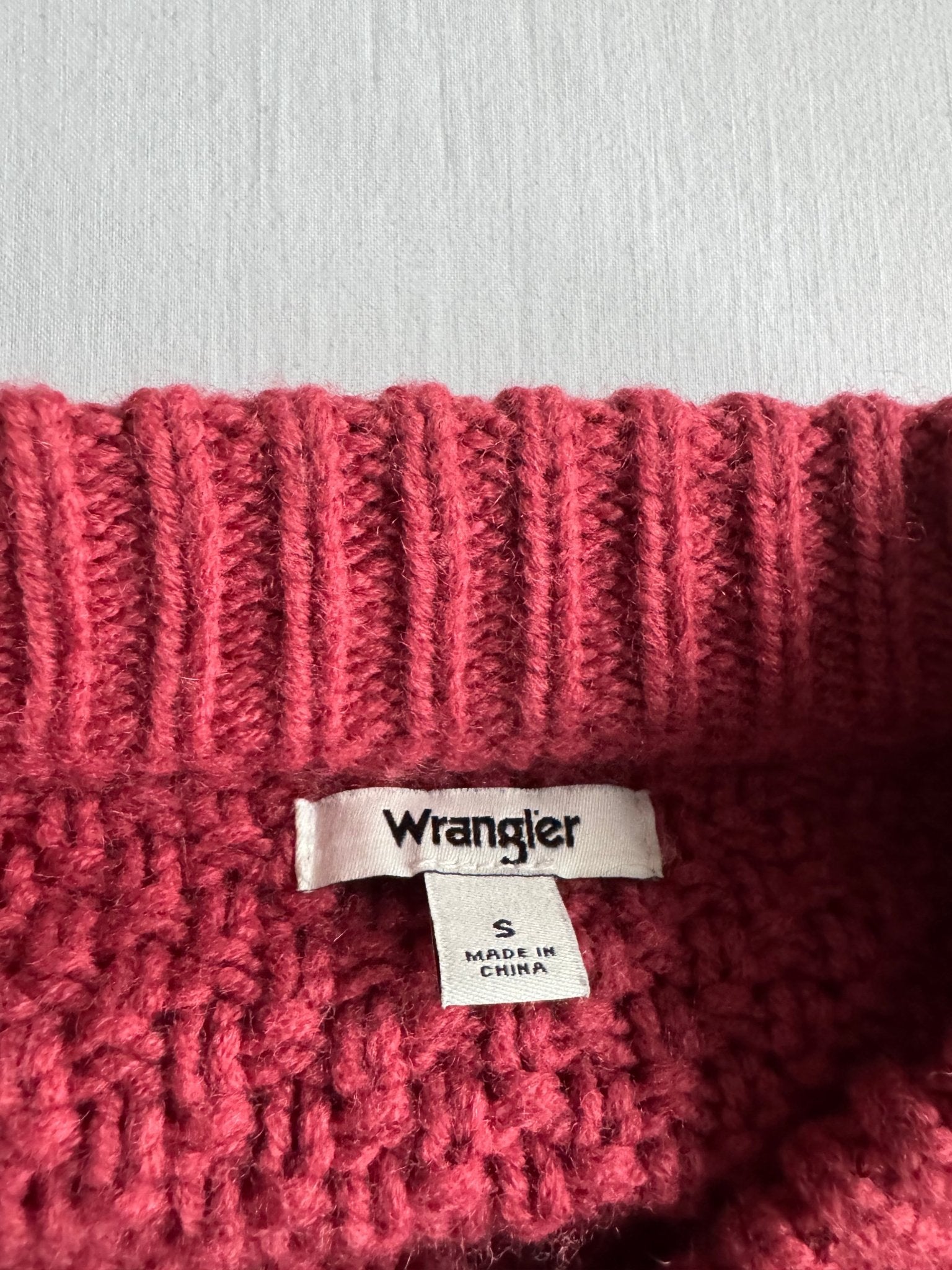 🧶 Cardigan Western Damă Wrangler Earth Red din Blend Lână – S - anbracaminte
