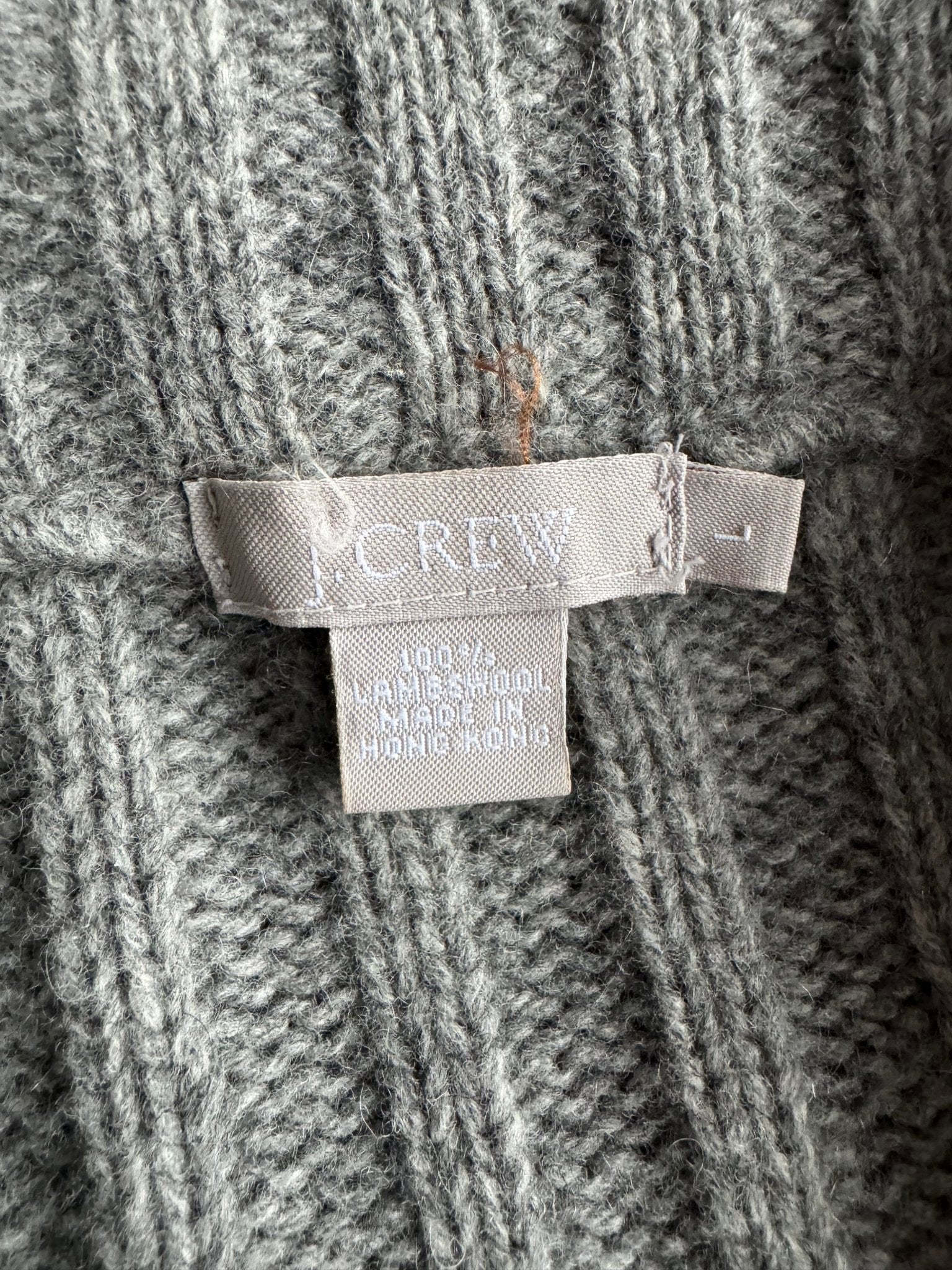 🧶 Cardigan Y2K Bărbați J.Crew Gri cu Fermoar din Lambswool – L - anbracaminte