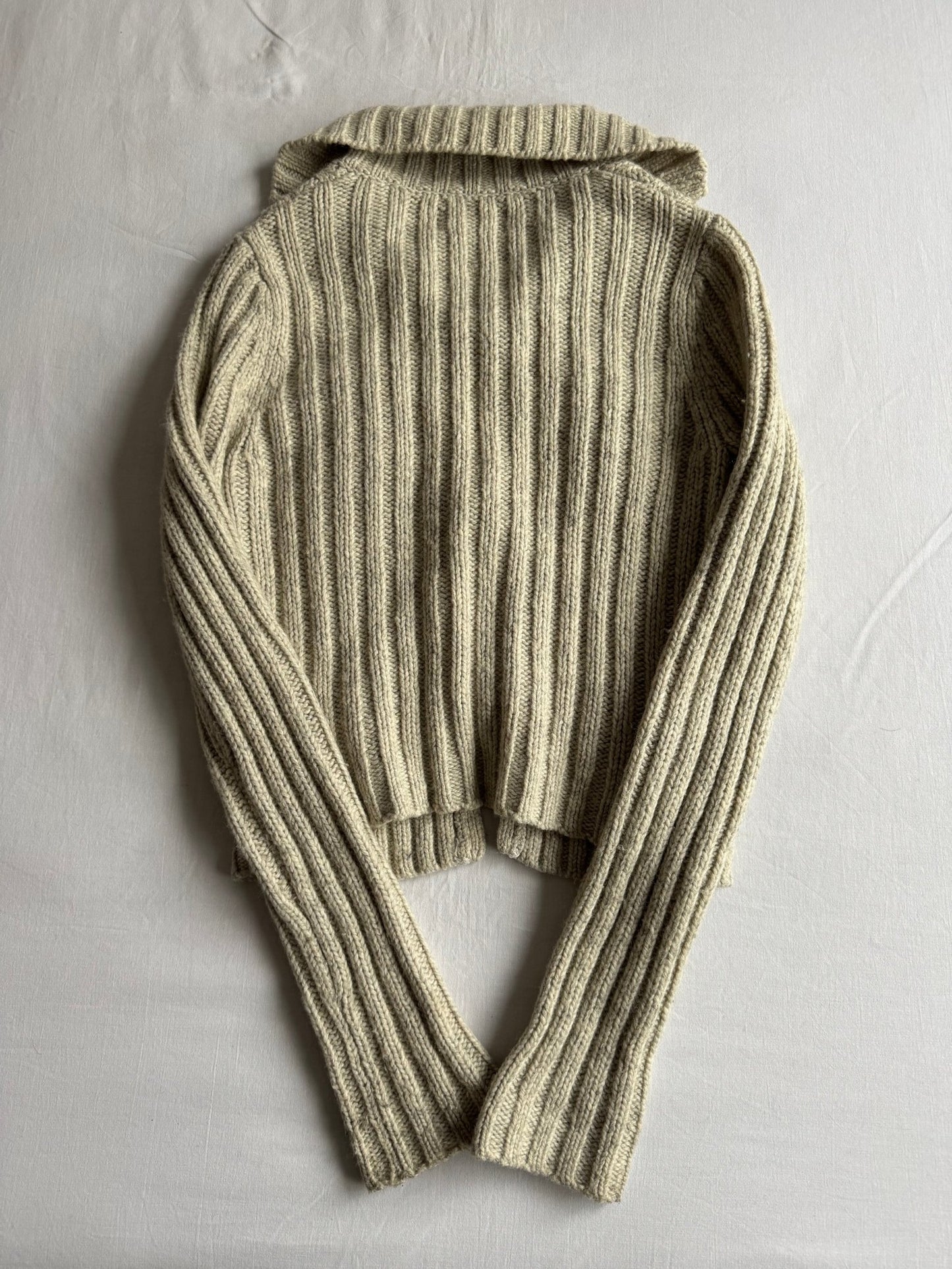 🧶 Cardigan Y2K Damă Abercrombie & Fitch Cable Knit din Lambswool Blend – M - anbracaminte
