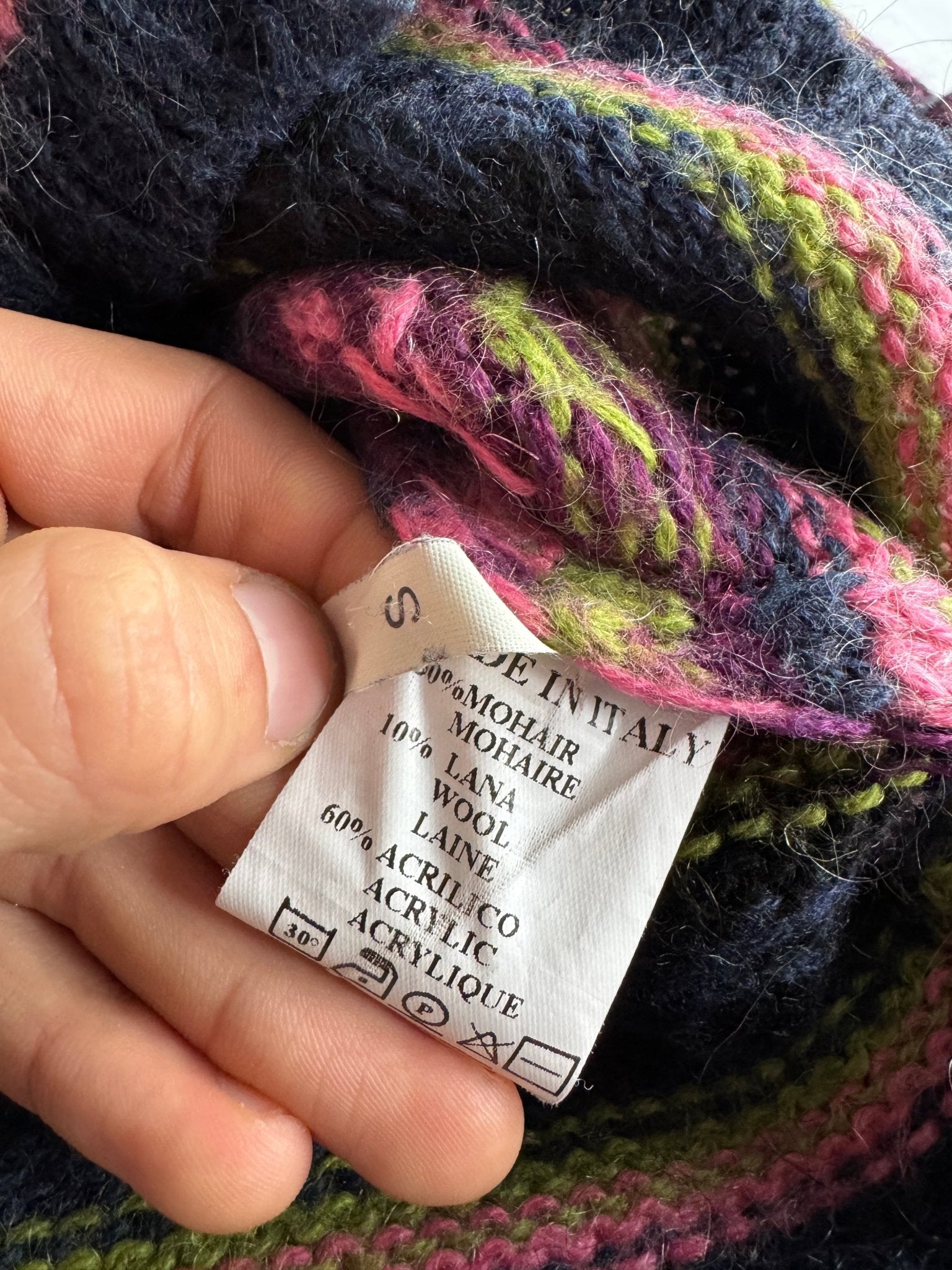 🧶 Cardigan Y2K Damă cu Model Etnic din Mohair Blend – S - anbracaminte