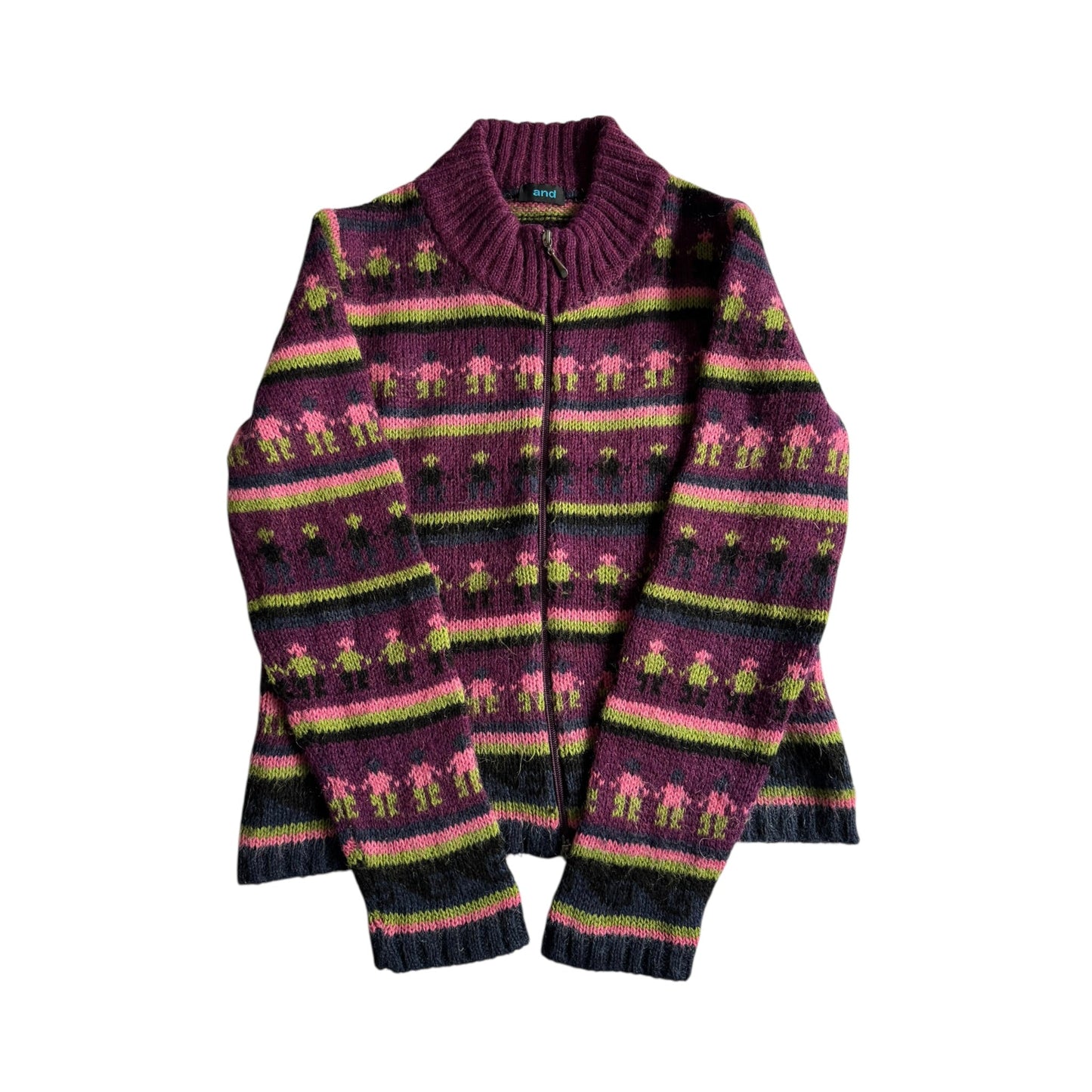 🧶 Cardigan Y2K Damă cu Model Etnic din Mohair Blend – S - anbracaminte