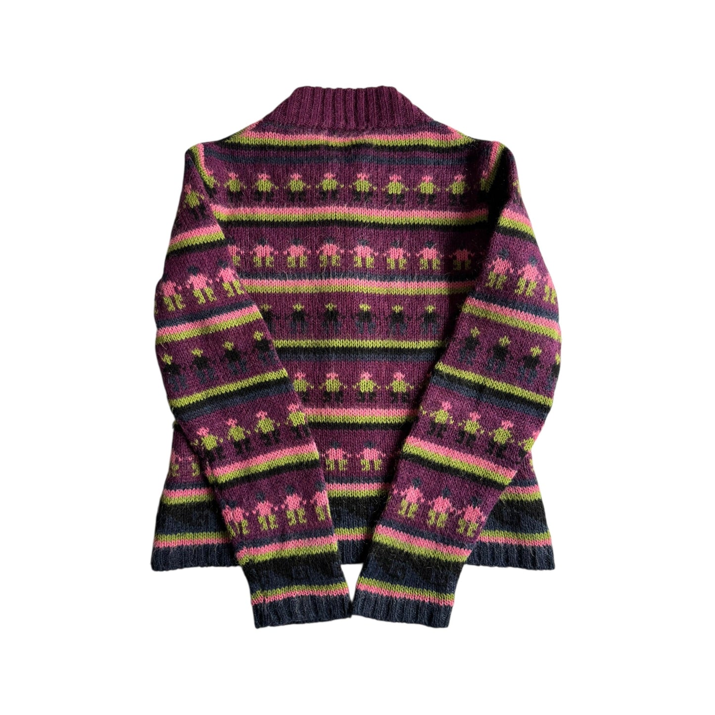 🧶 Cardigan Y2K Damă cu Model Etnic din Mohair Blend – S - anbracaminte