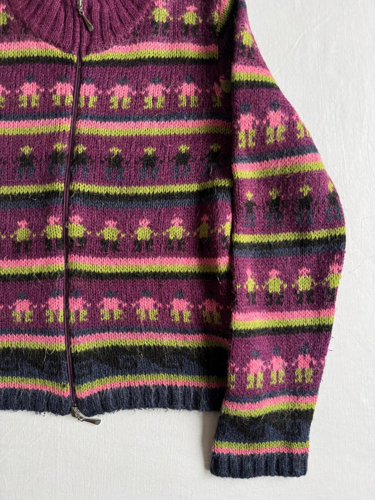 🧶 Cardigan Y2K Damă cu Model Etnic din Mohair Blend – S - anbracaminte