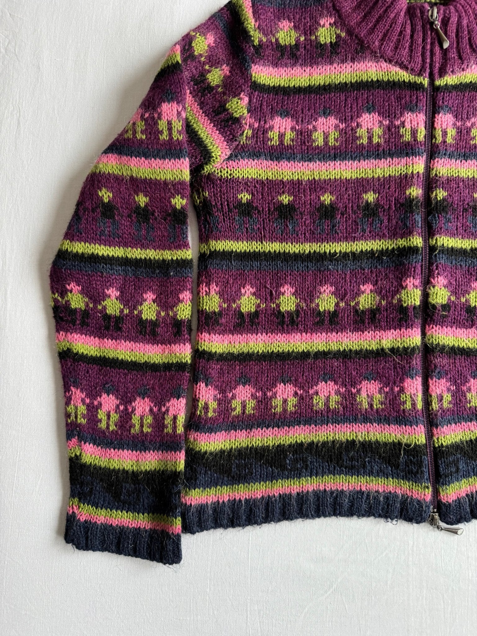 🧶 Cardigan Y2K Damă cu Model Etnic din Mohair Blend – S - anbracaminte