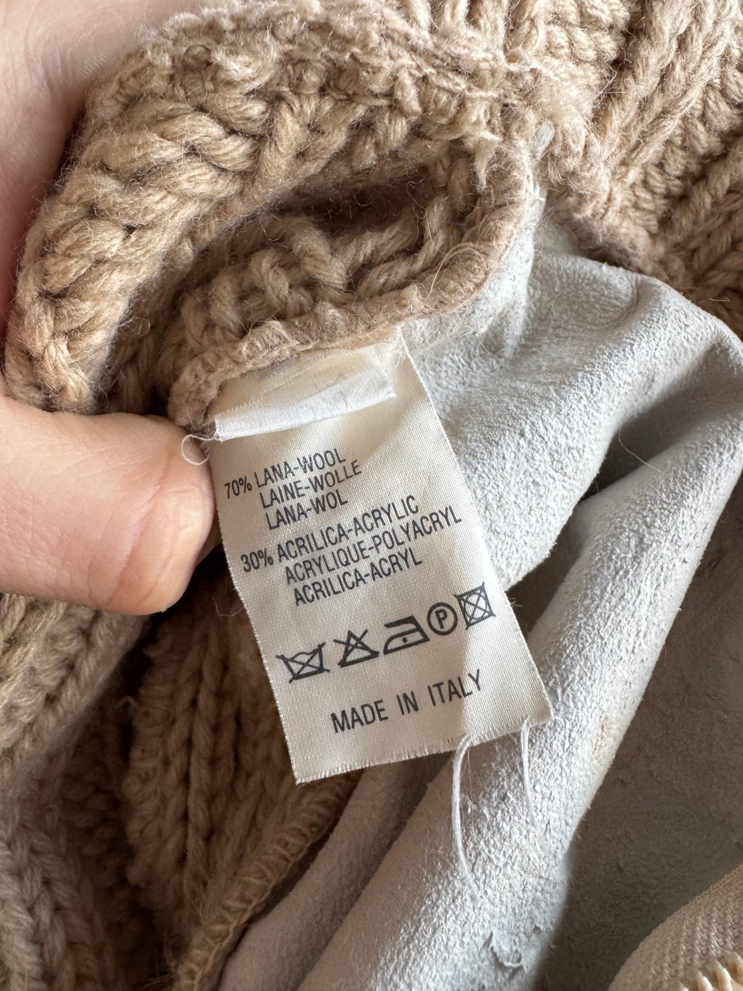 🧶 Cardigan Y2K Damă din Lână cu Inserții din Blană Naturală de Iepure – L - anbracaminte