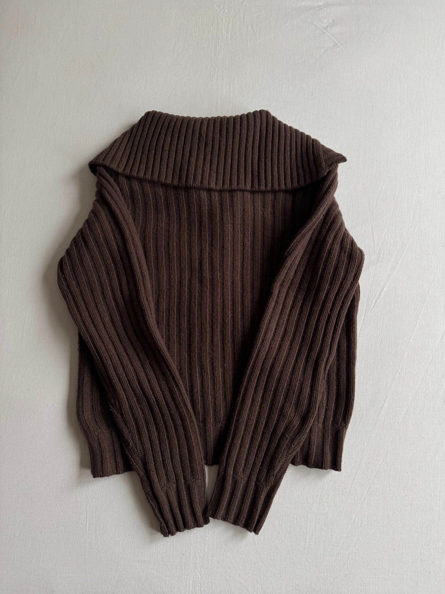 🧶 Cardigan Y2K Damă Maro din Lână cu Model Striped – S - anbracaminte