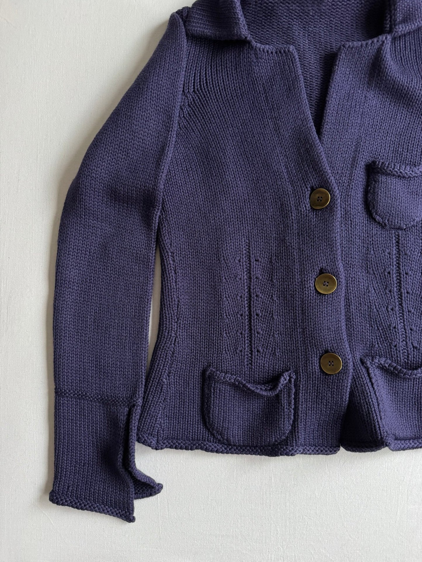 🙆‍♀️ Cardigan Y2K Damă Mov Închis din Lână Merino – aprox. S / M - anbracaminte